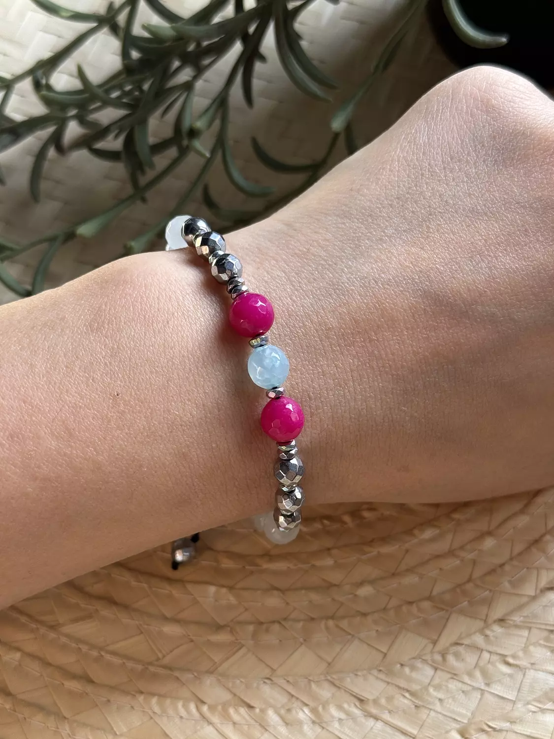 Hematite / Agate Pink Bracelet ( Stock ) 3