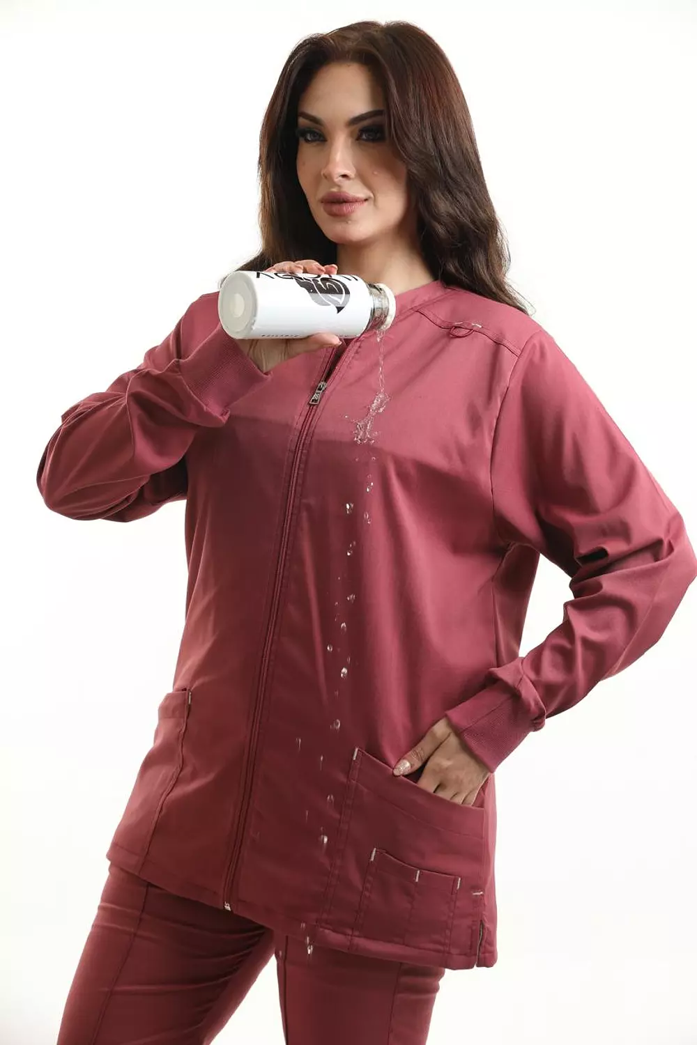 Maroon New Flexi Lab Coat 1