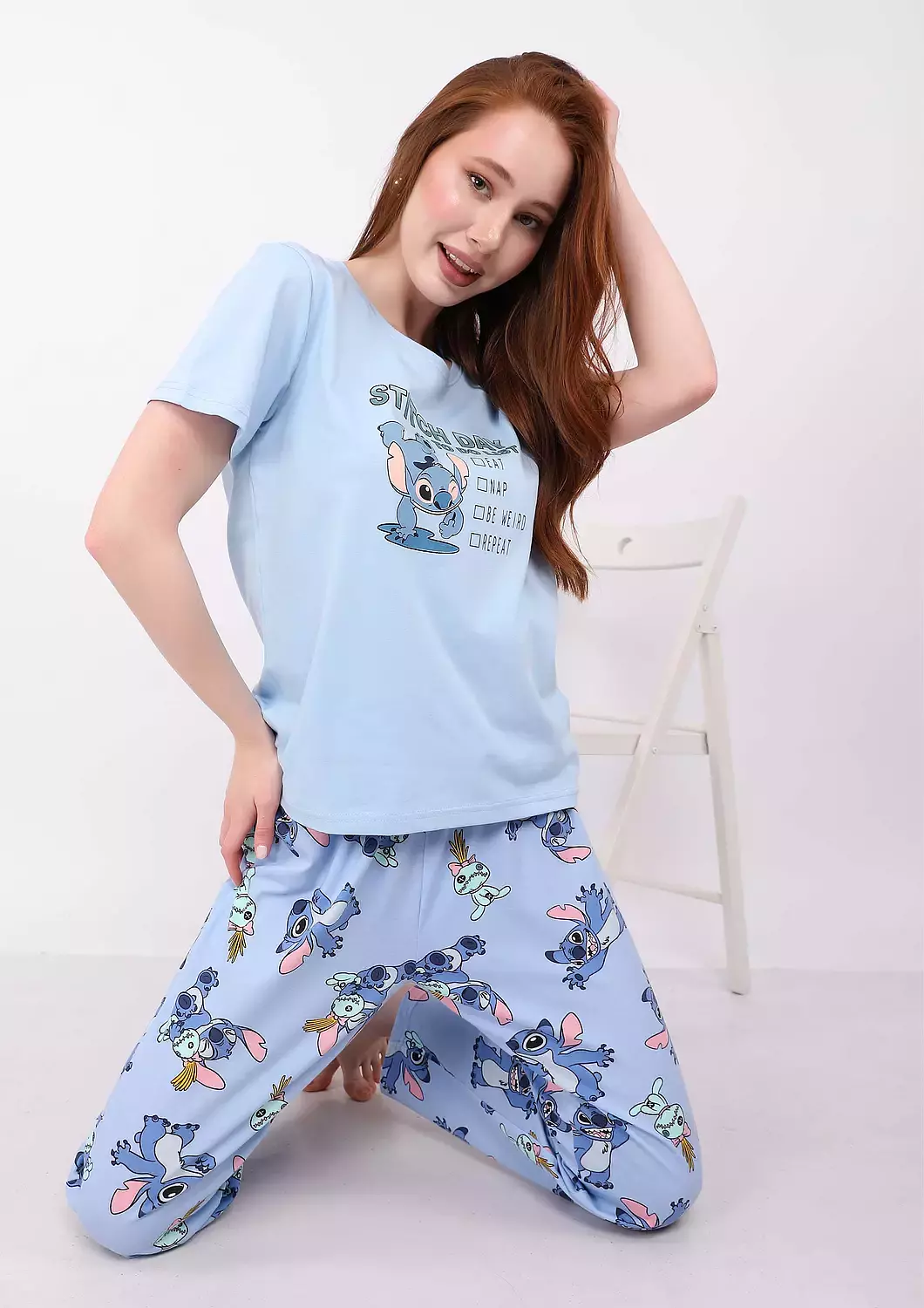 S138 Lilo and Stitch Full-Length pants pajama set  image