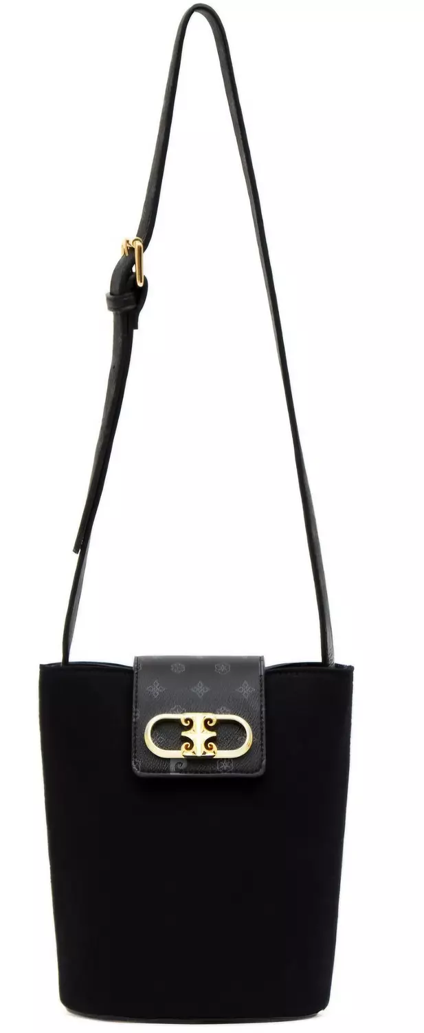 Pierre Cardin BLACK crossbody bag with gold clasp image