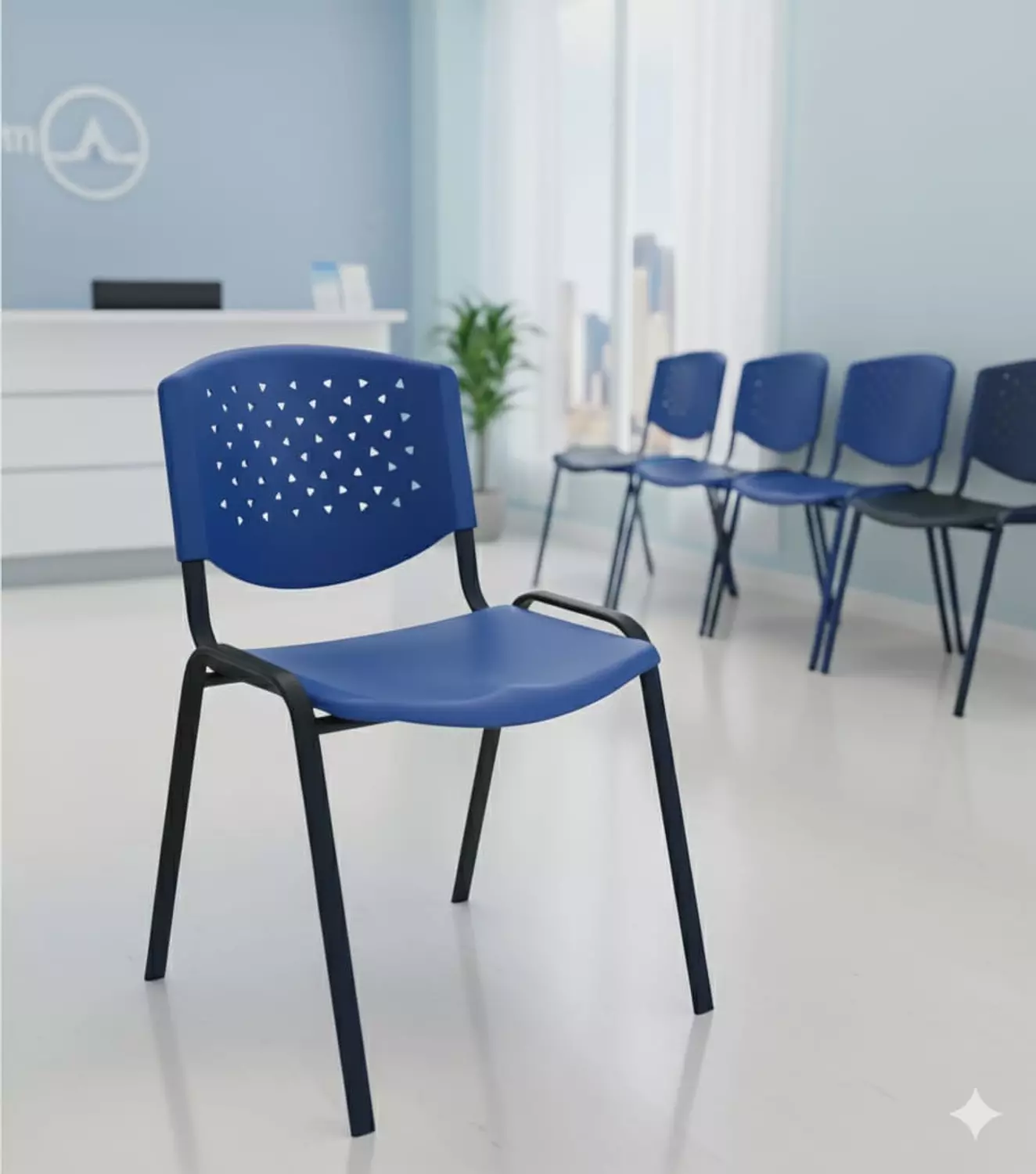 كرسي ايطالي ماليزي فيبر ازرق image