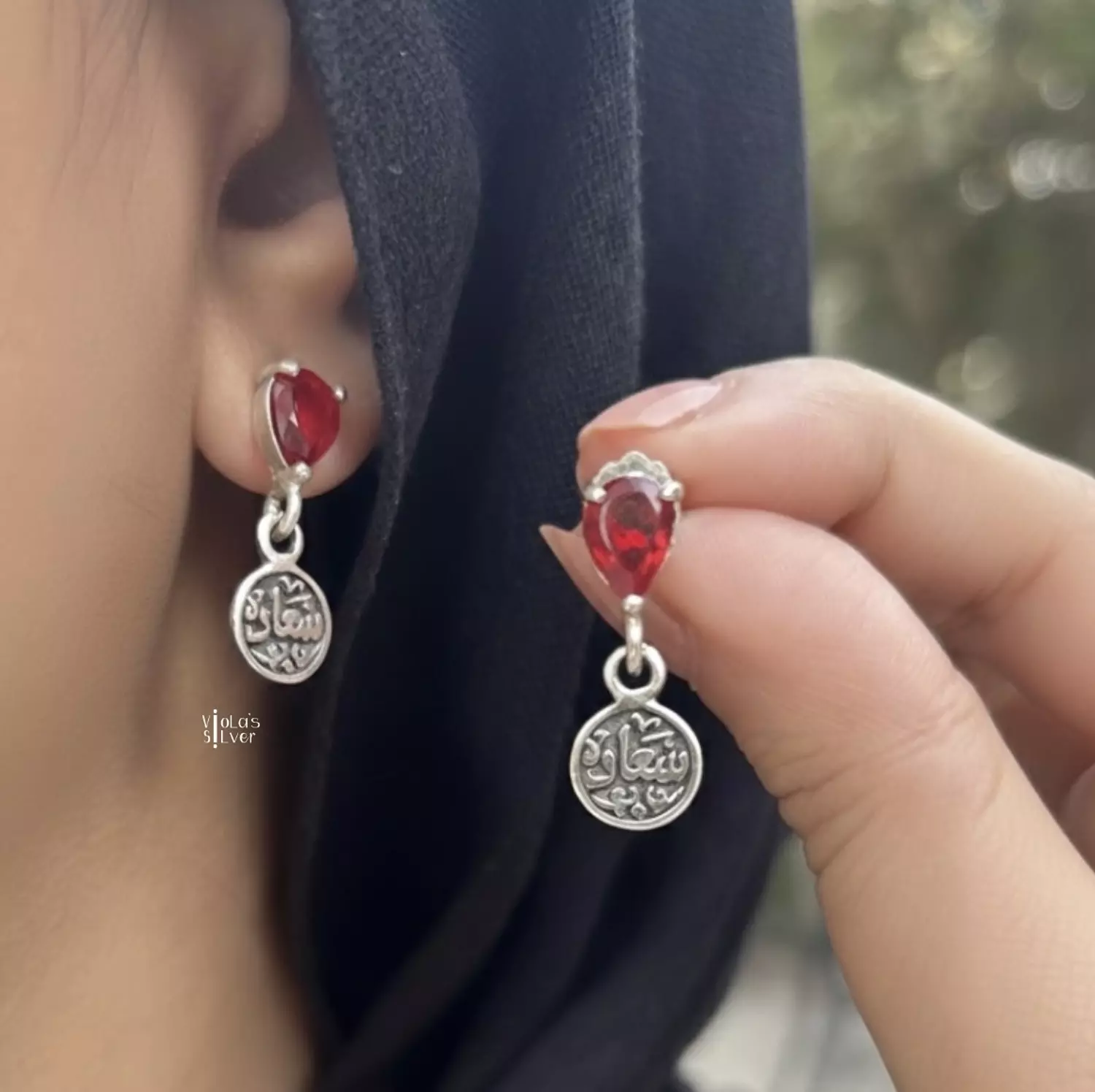 Red zircon earring سعادة image