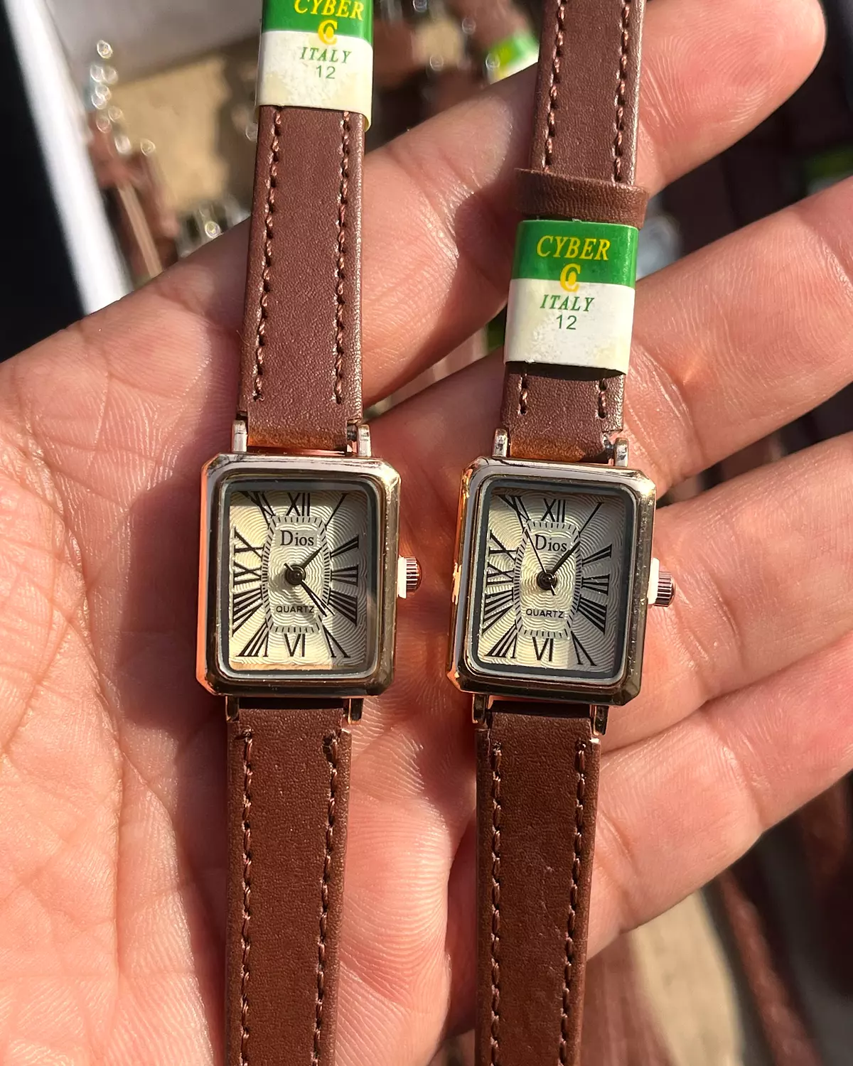 Trendy square Brown leather  hover image