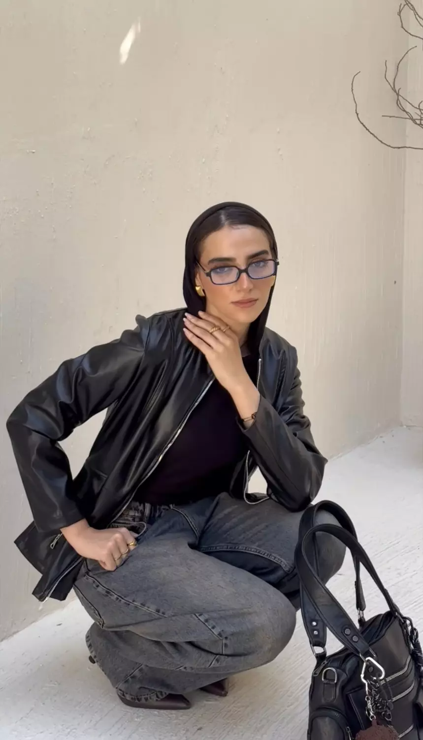 Leather Jacket in Black 2