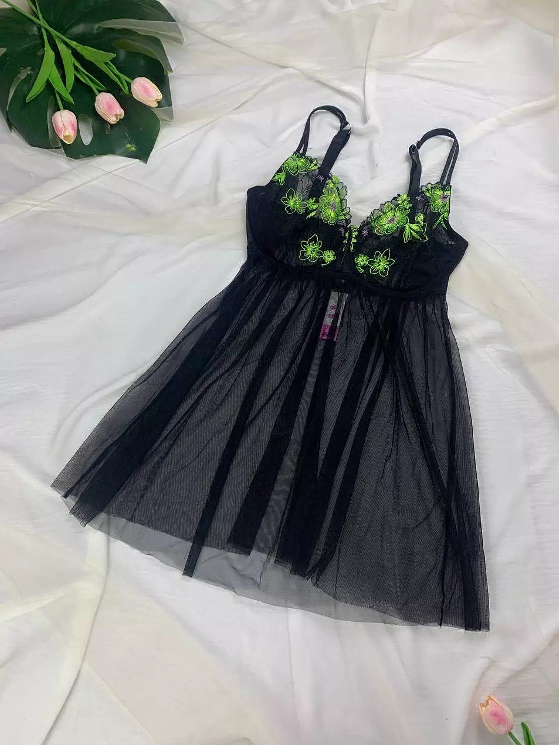 Toll embroidery babydoll from primark   Size 36DD   Size 38D    image