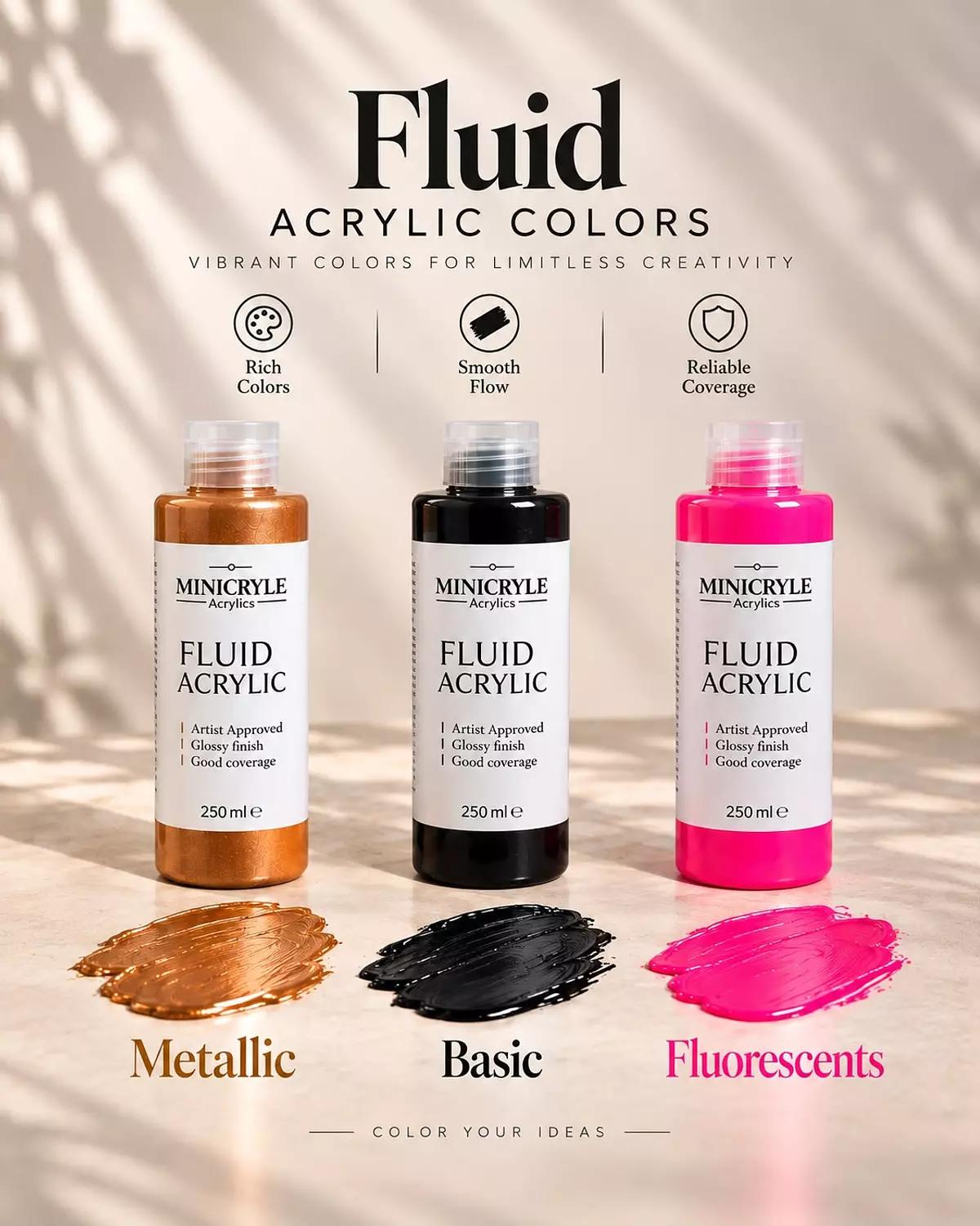 <p style="text-align: center"><strong>Fluid Acrylics</strong></p>