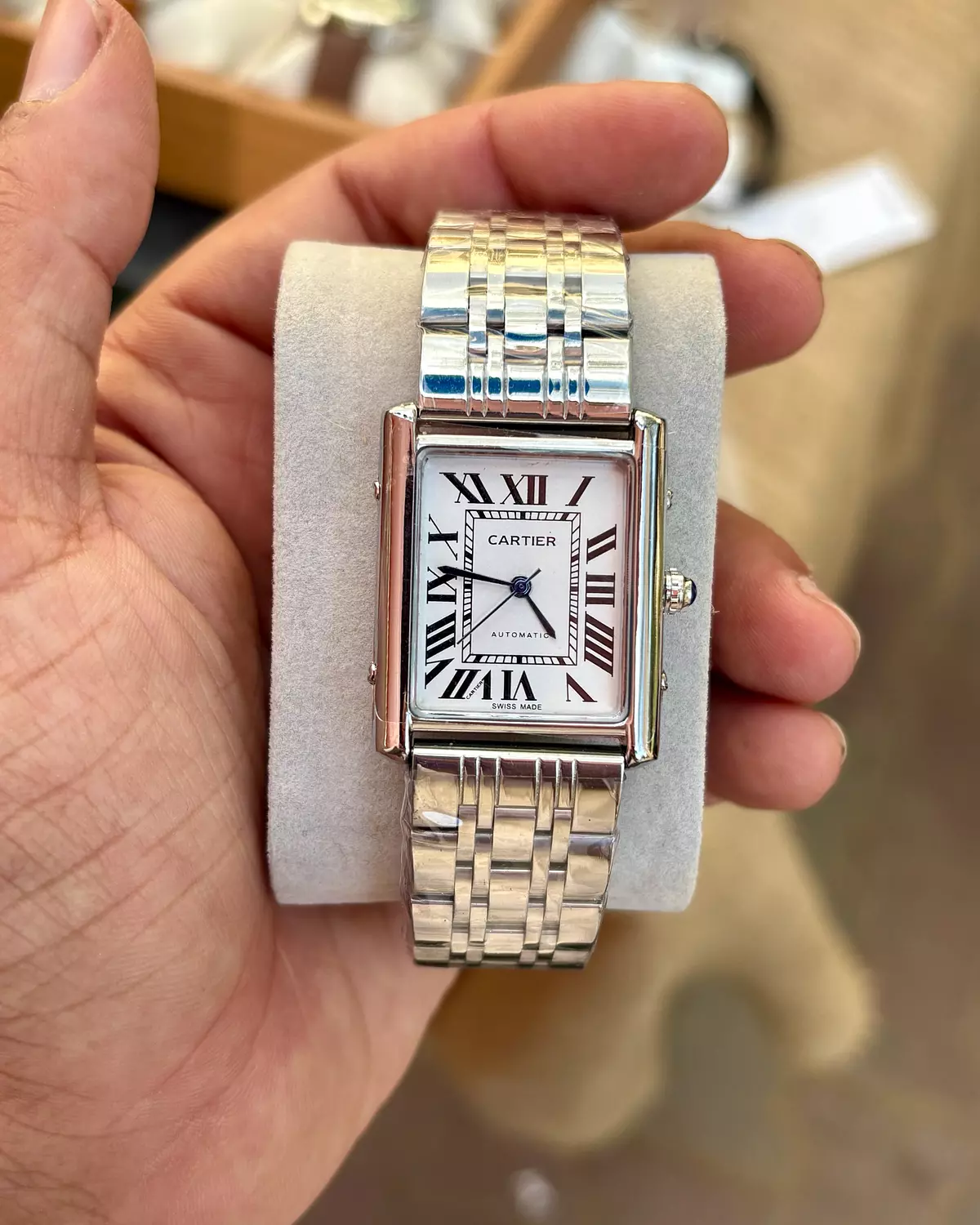 Cartier tank steel image
