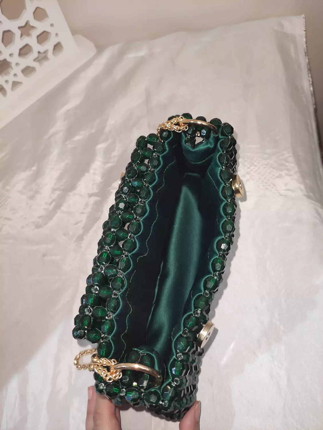 Emerald beaded bag 3