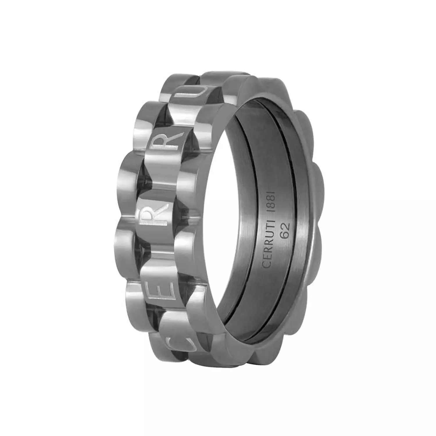 Cerruti 1881 Fluted Steel Logo Ring CIAGF0015702 image