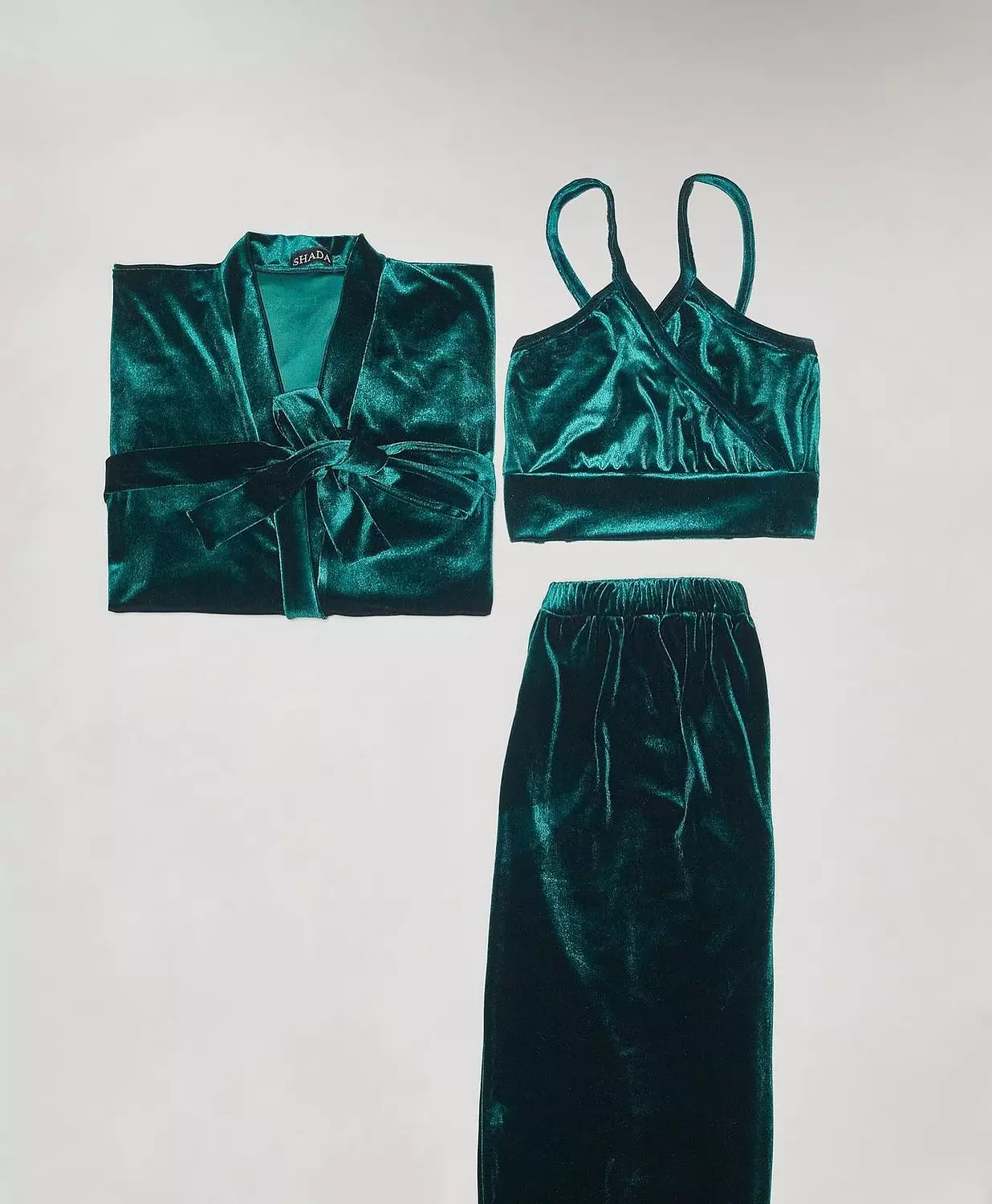 Dark Green Velvet PJ Set  image