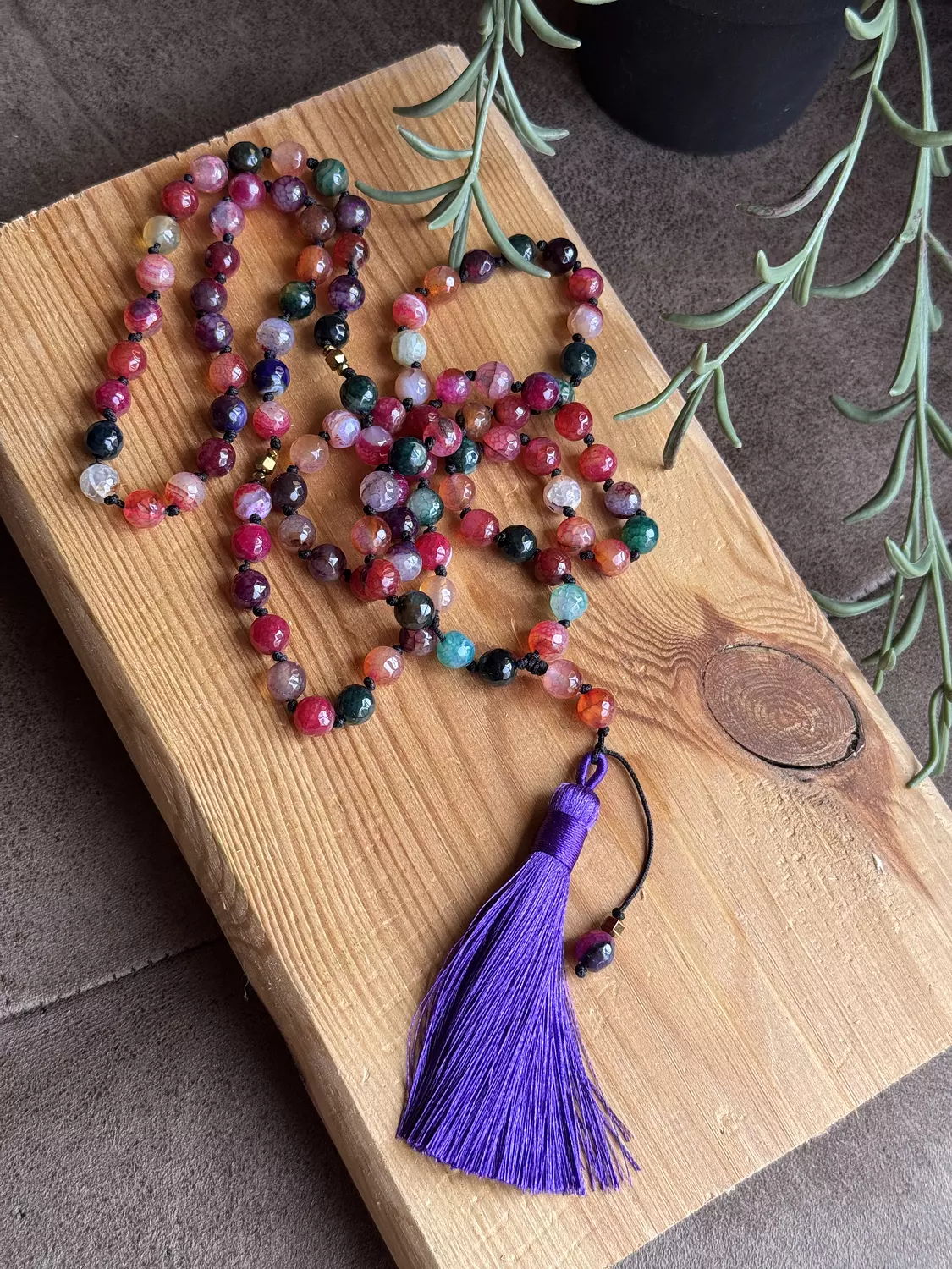 Knotted 99 Bead Rosary  " Mix Purple " ( By Order ) image