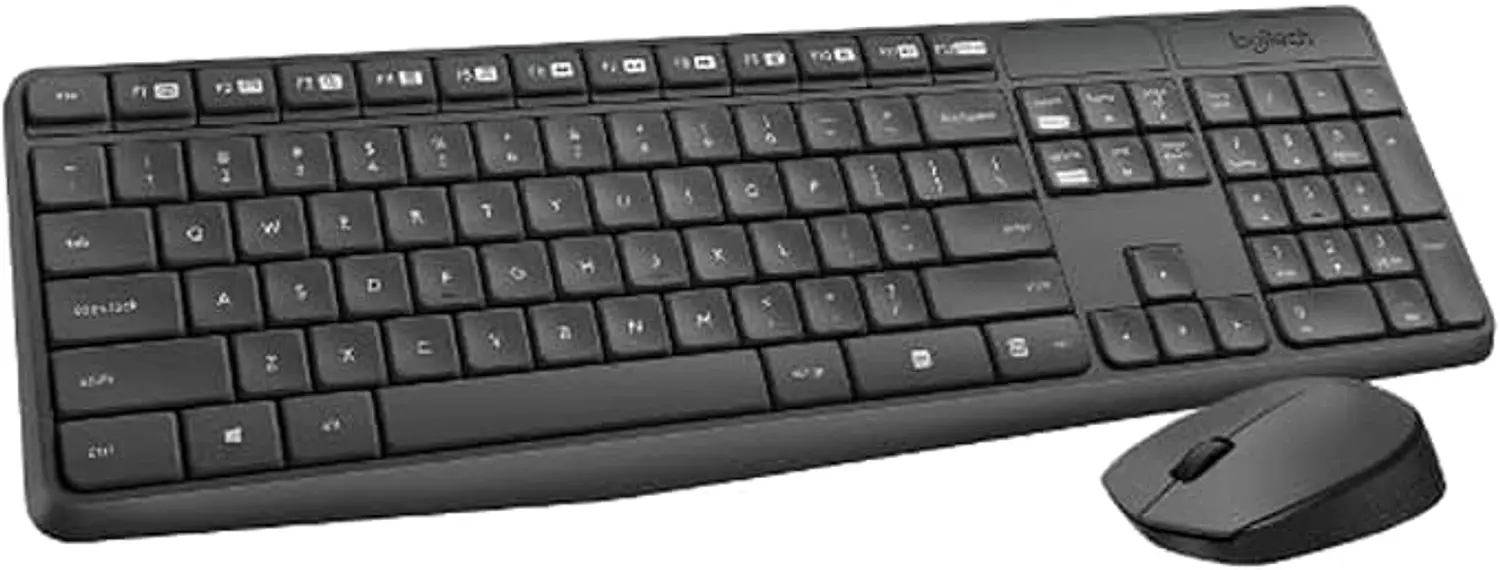 Logitech MK235 Wireless Keyboard and Mouse - Black hover image