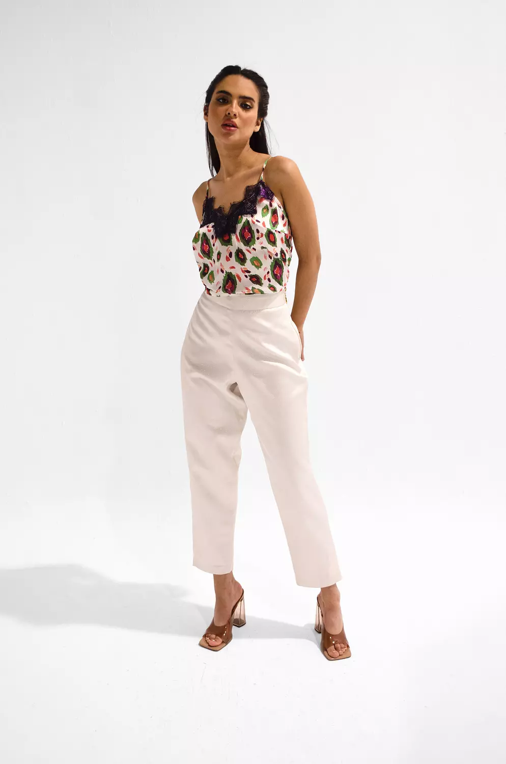 Classic Cream Straight-Leg Trousers image