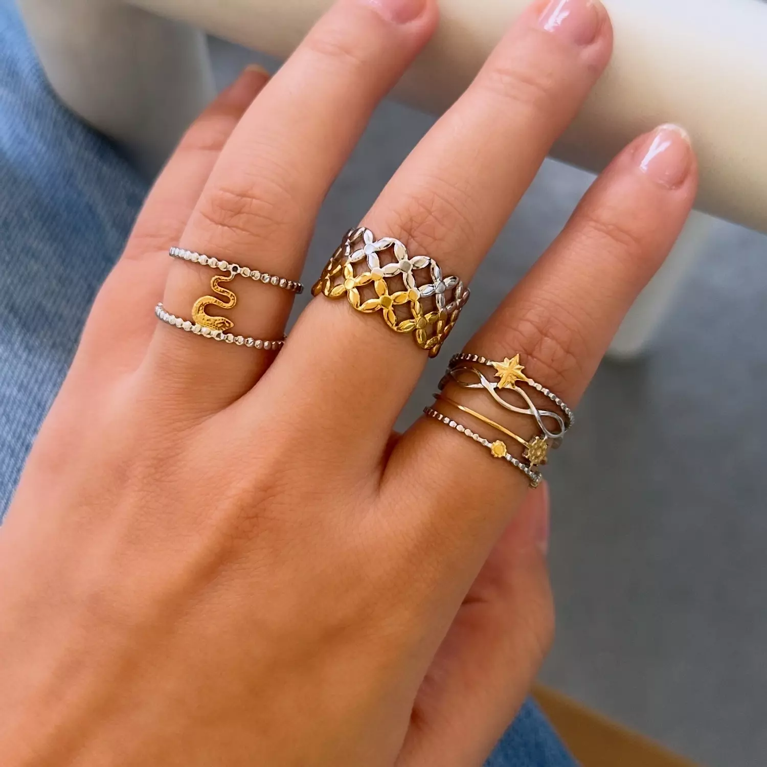 Silver x Gold Rings image