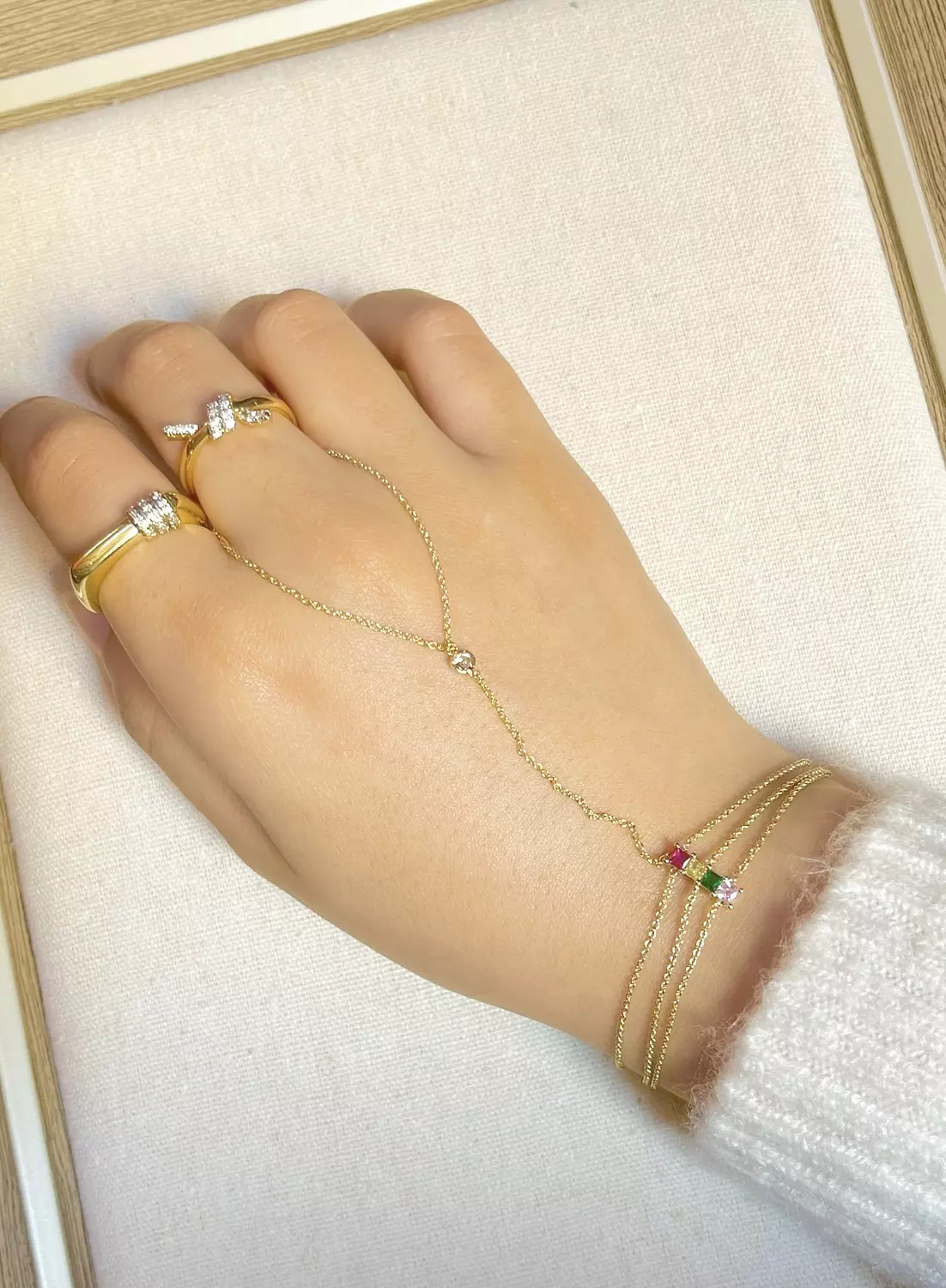 Colorful Stones Hand Chain  image