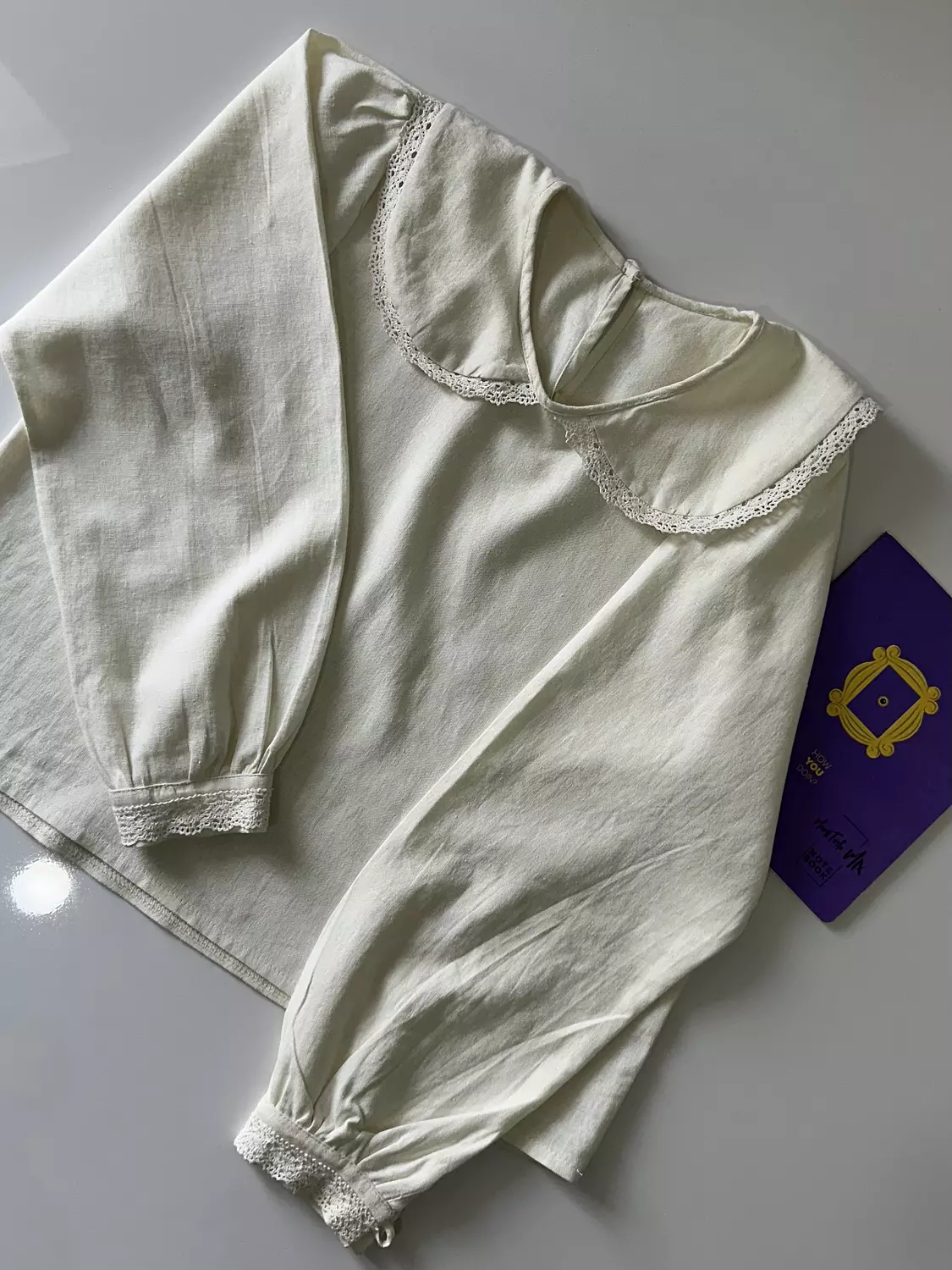 Off white linen blouse (T)  1