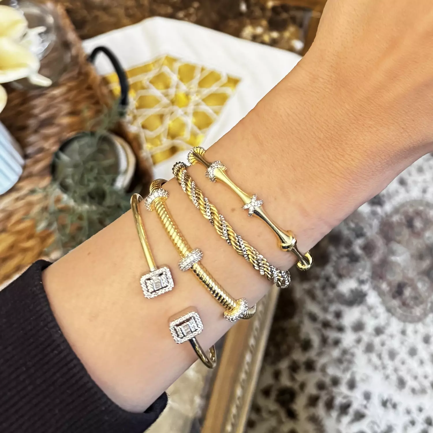 X-Zircon open bangle hover image