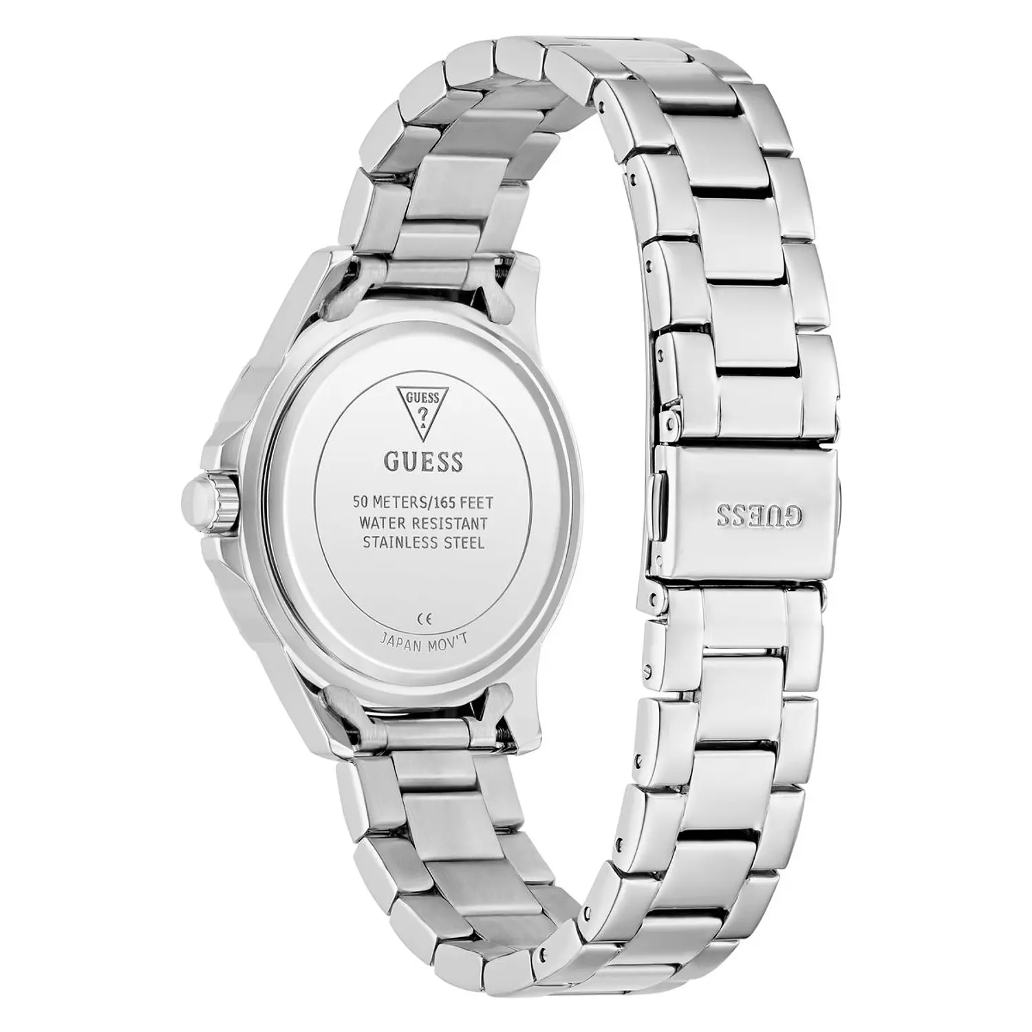 GUESS MIST Ladies Silver Tone Analog Watch SILVER TONE Stainless Steel Polished Bracelet 3