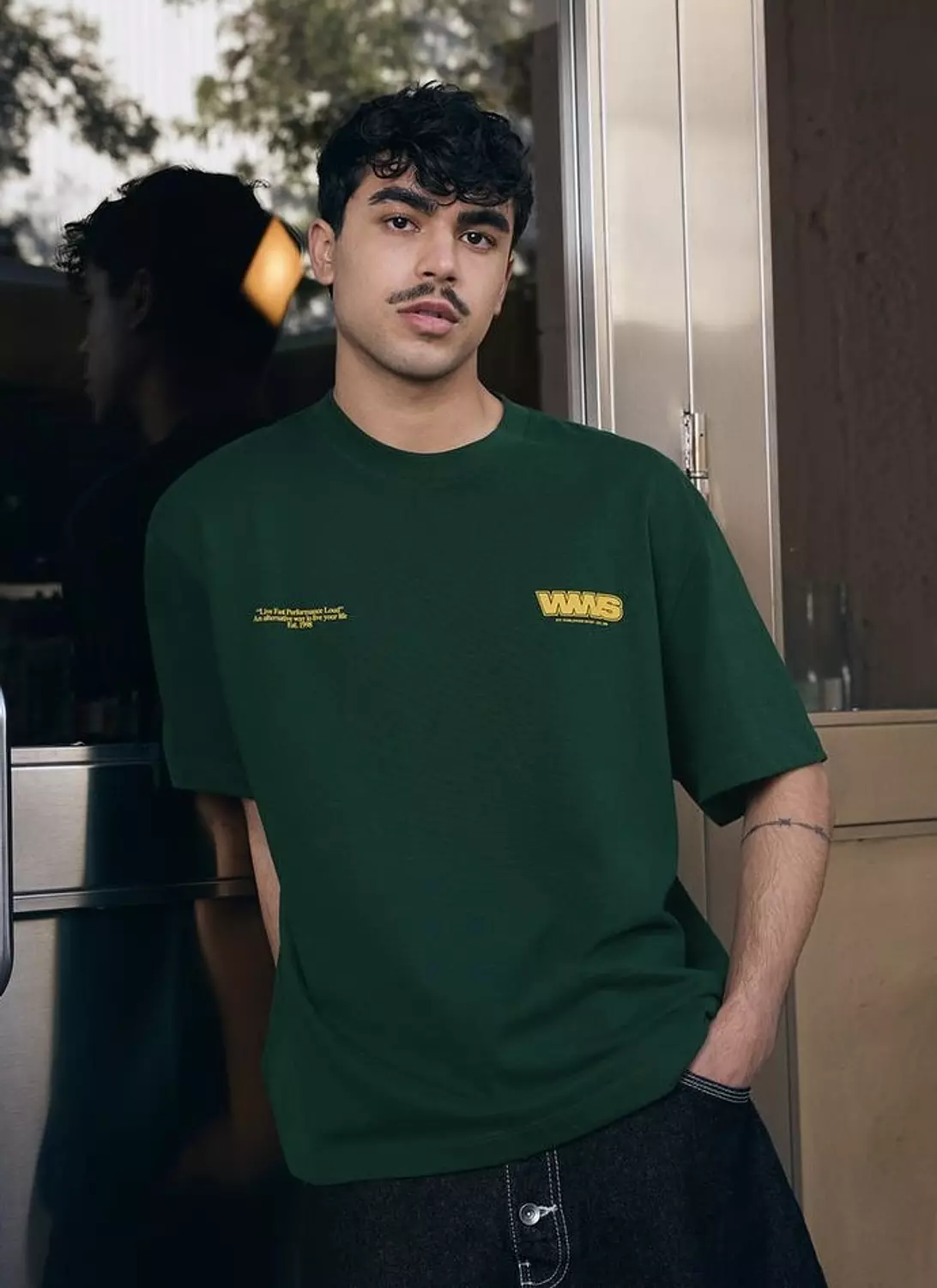 BERSHKA WWS SHORT SLEEVE PRINT T-SHIRT 1