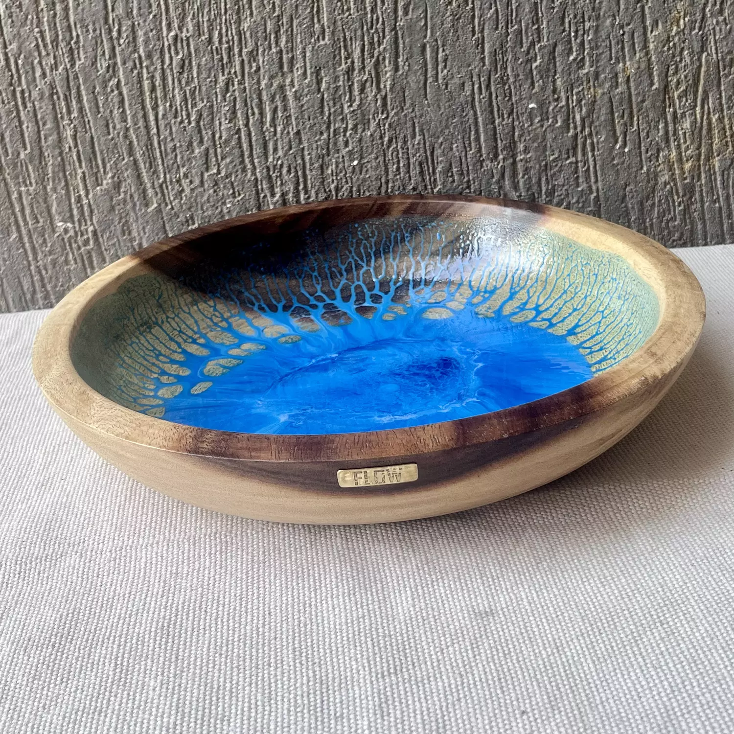 Blue light wooden bowl 3