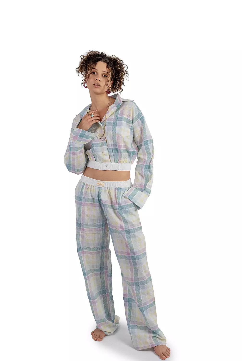 Multicolored Boxer Pants Flow set  image
