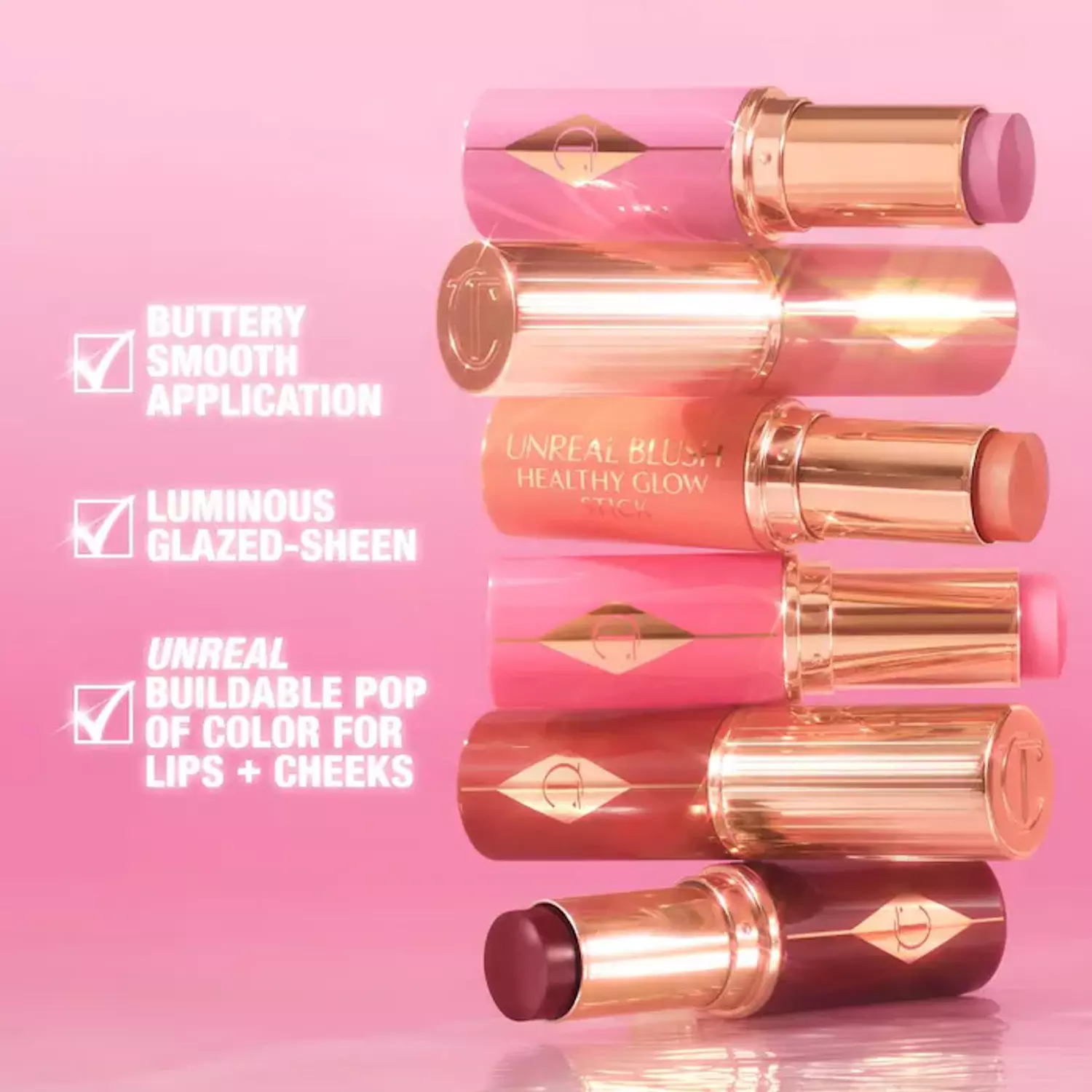 Unreal Lip + Cheek Glow Blush Stick with Hyaluronic Acid 6