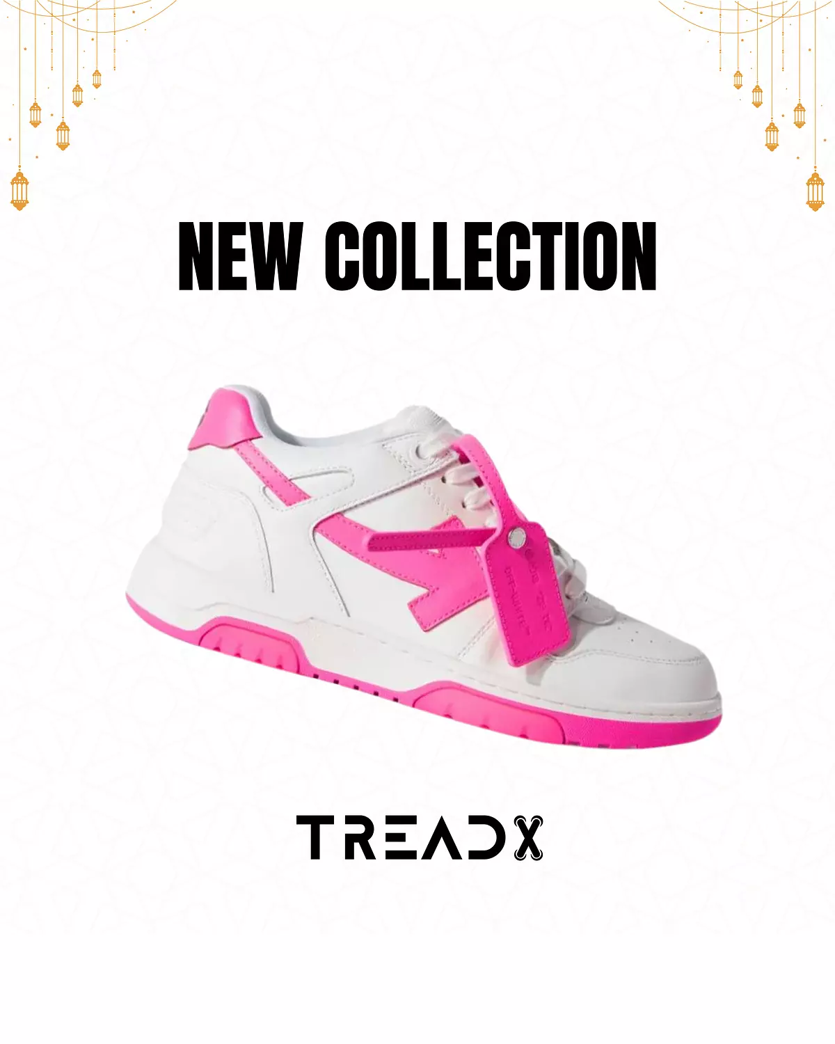 Off-White White & Pink Out Of Office Sneakers hover image