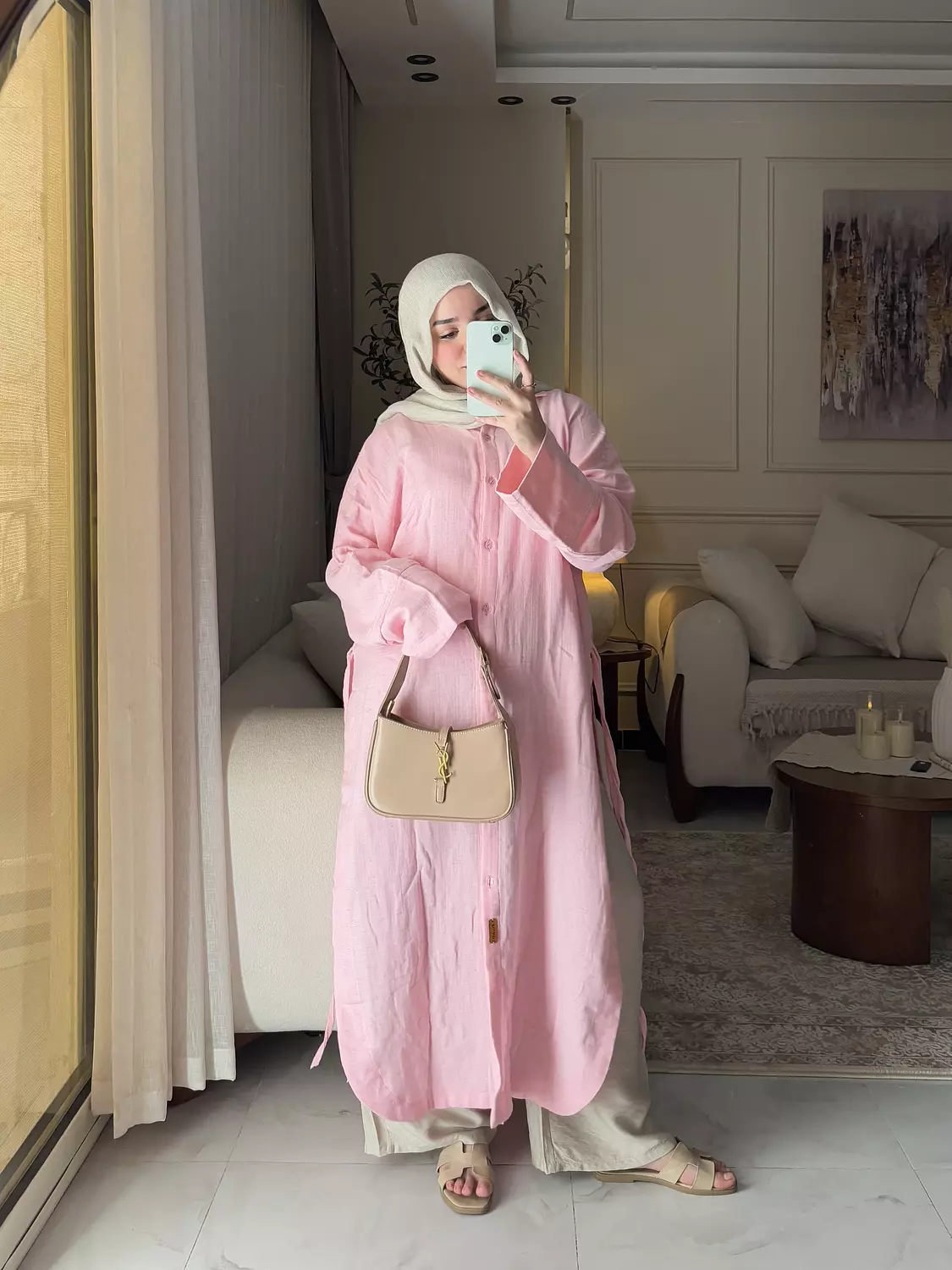Lina Shirt Dress in Pink 3
