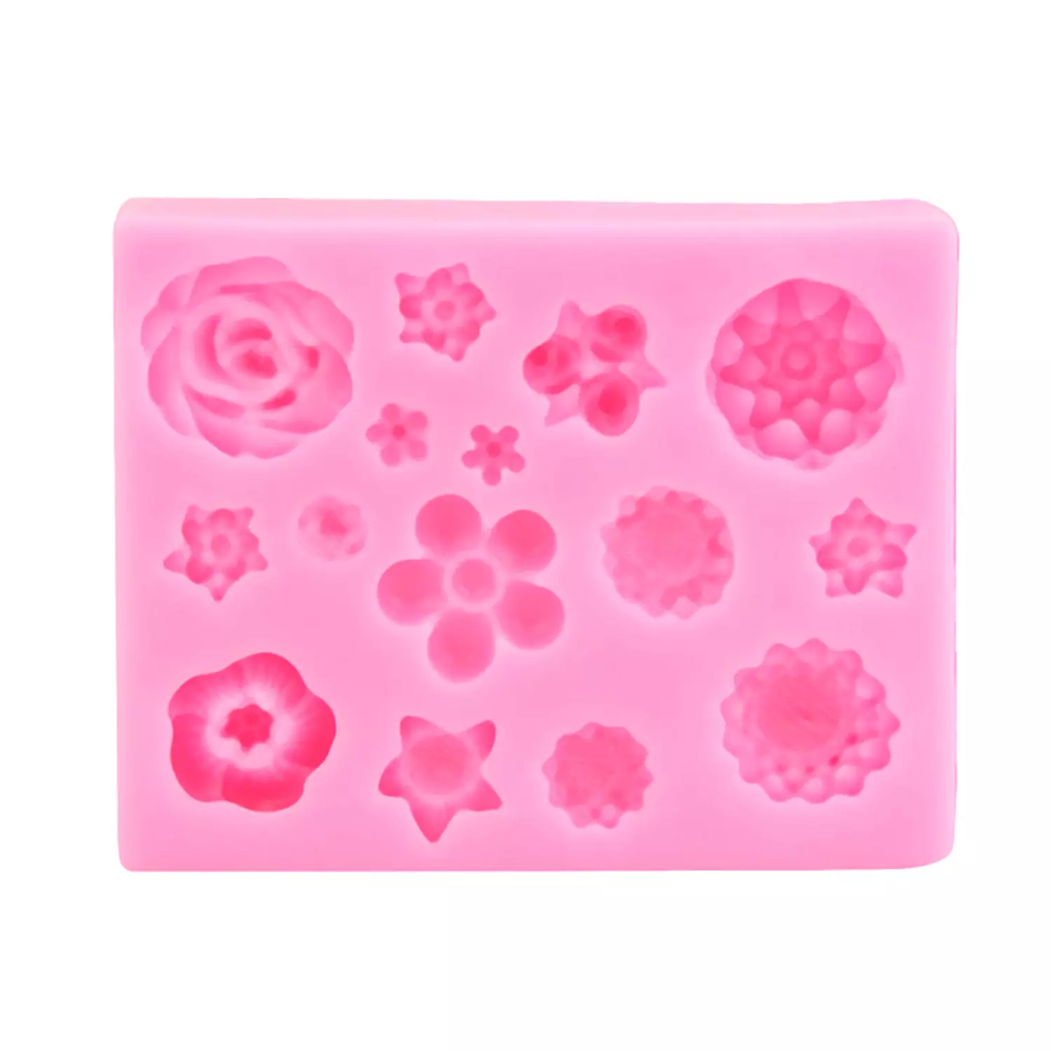 15 Flowers rectangle silicone mold 1