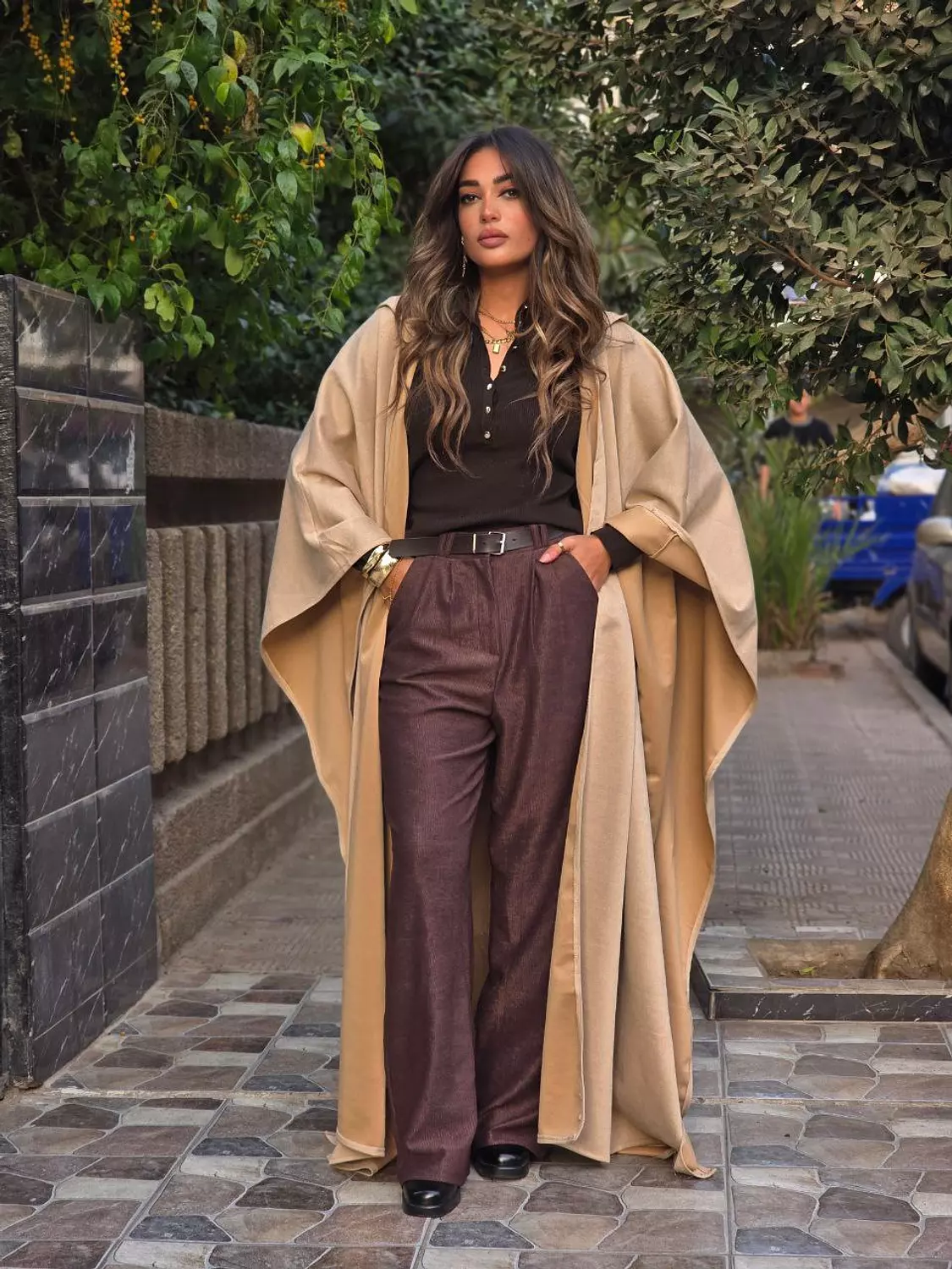 Beige Moroccan style suede kaftan  5