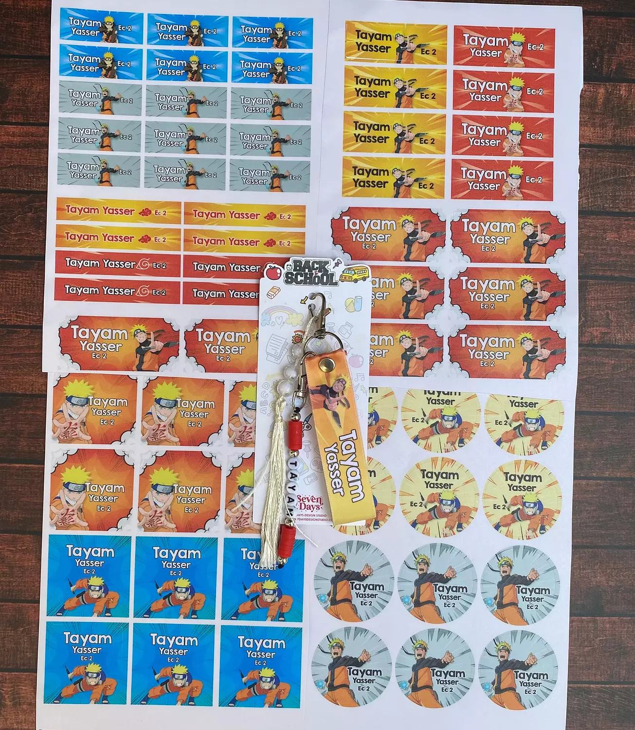 Naruto School Labels 2