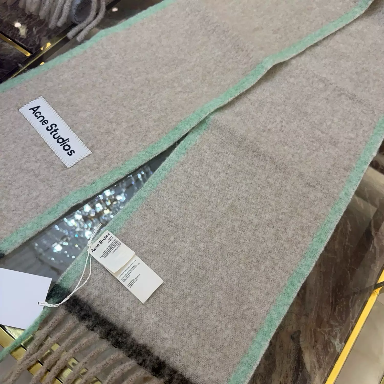 ACNE rainbow scarf in alpaca and mohair style hover image