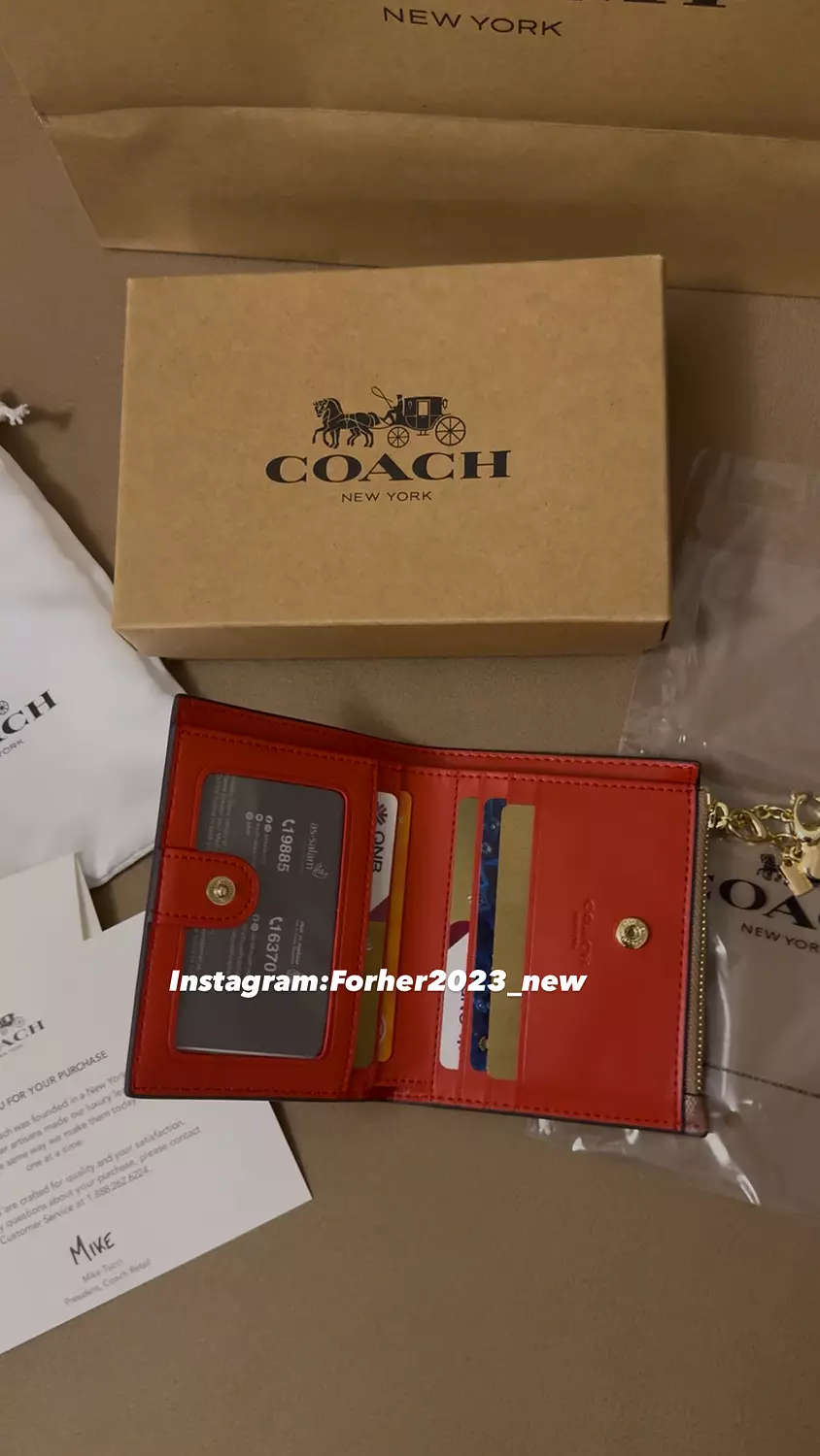 Coach bifold wallet with heart pattern  2