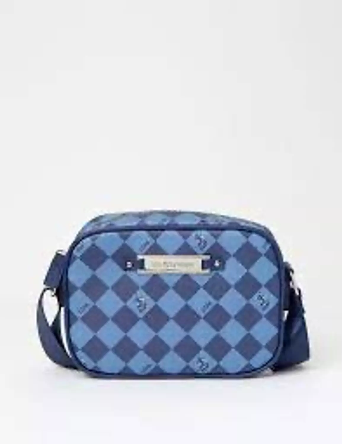 US Polo Assn. Crossbody Bag – Blue Checkered Print image