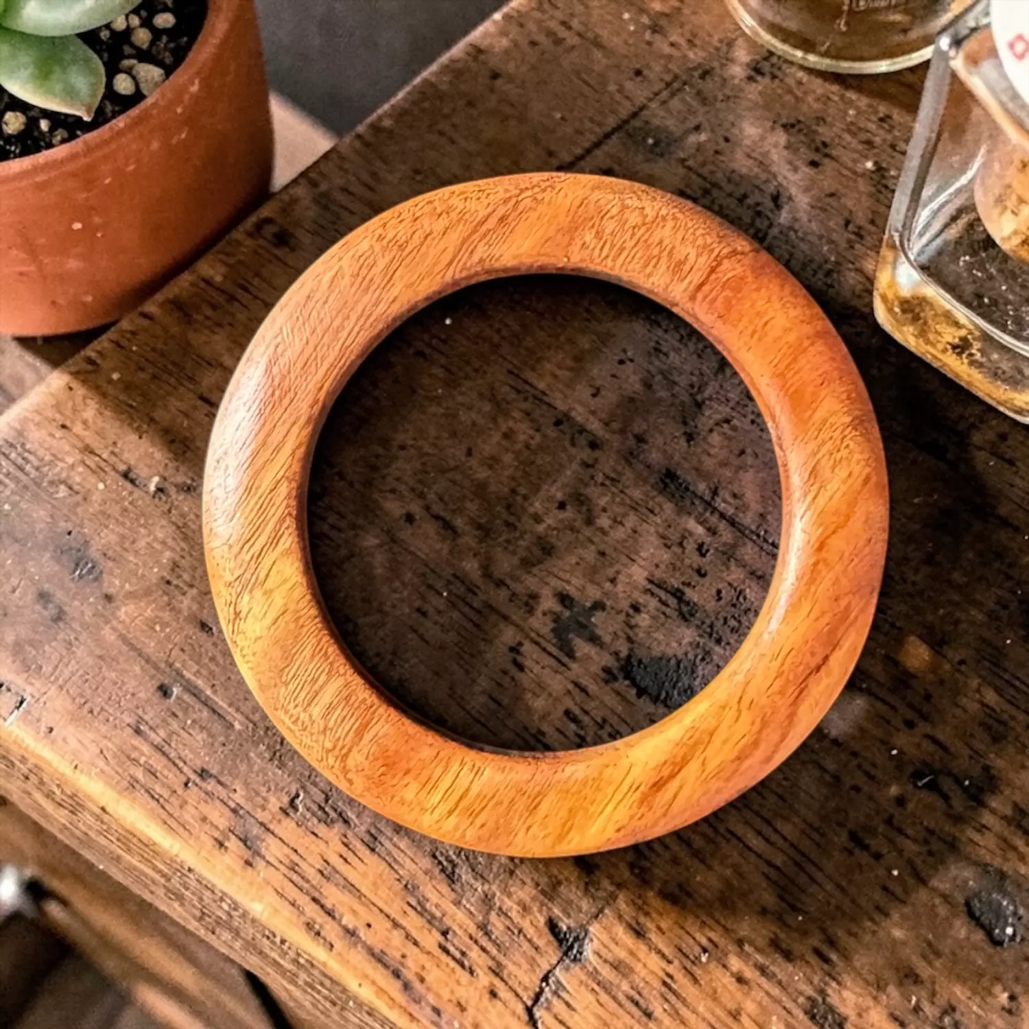 Round Wooden Hair Barrette image