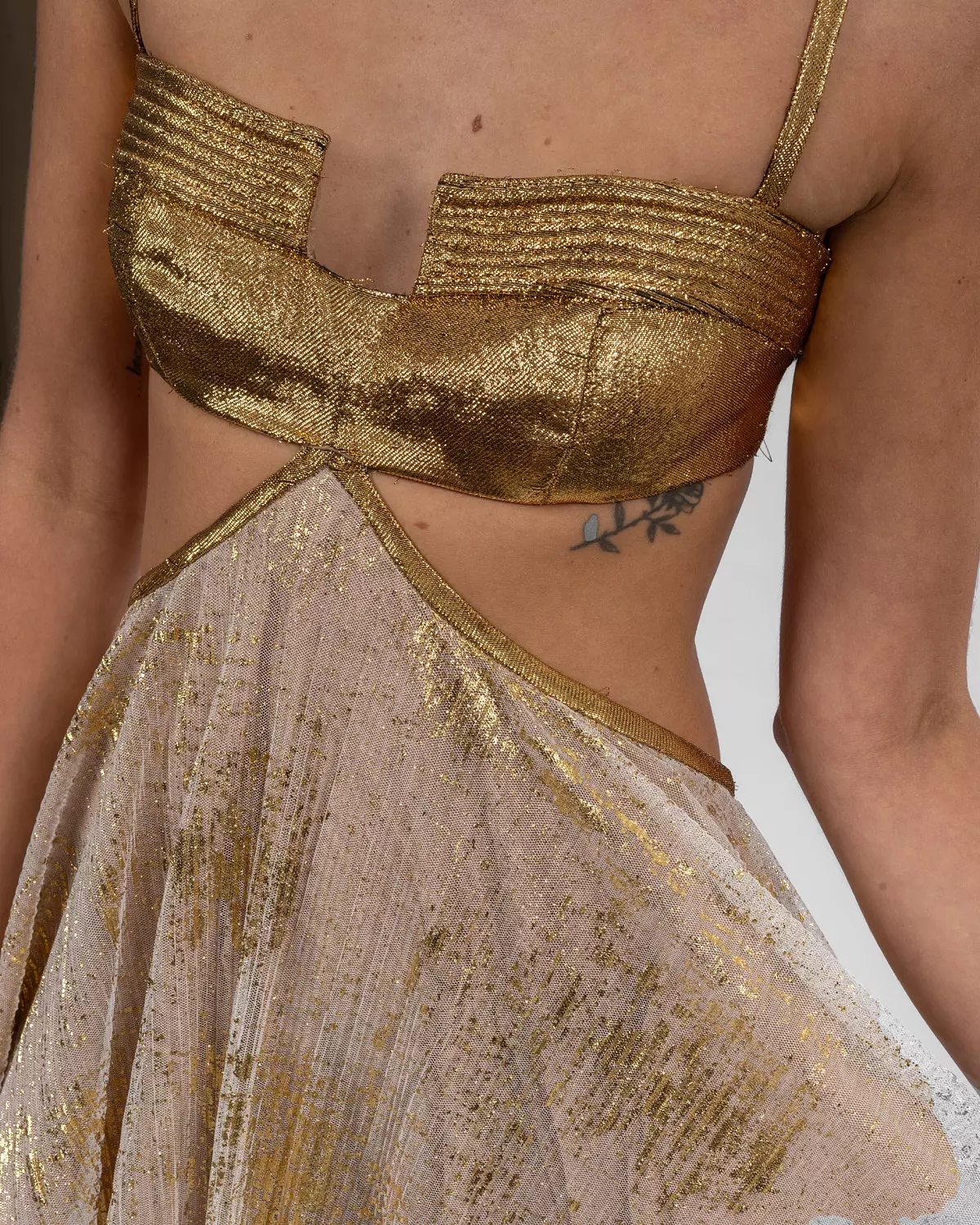 Striking Gold Backless Dress 4