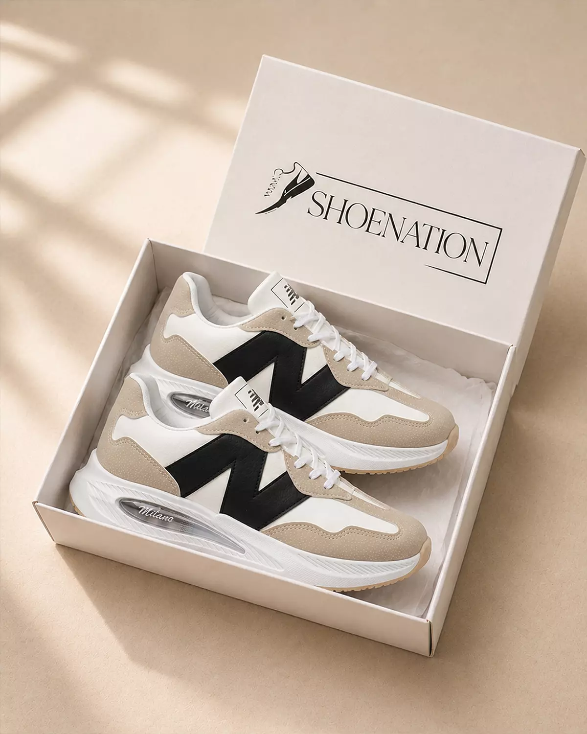 Men’s New Balance Shoes -Begie & White 6