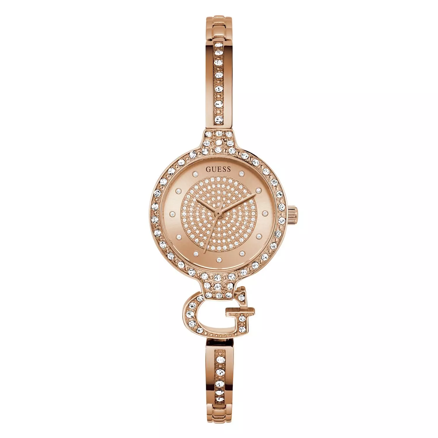 GUESS GISELLE Ladies Giselle Rose Gold Tone Analog Watch Rose Gold Tone Stainless Steel Polished Bracelet image