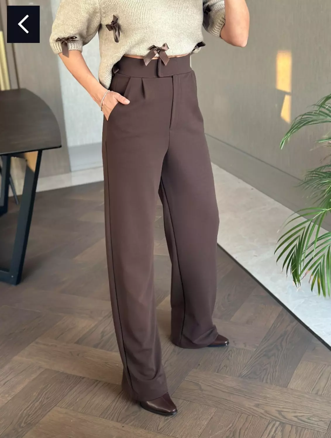 Chocolate Brown Stitch Pants  hover image