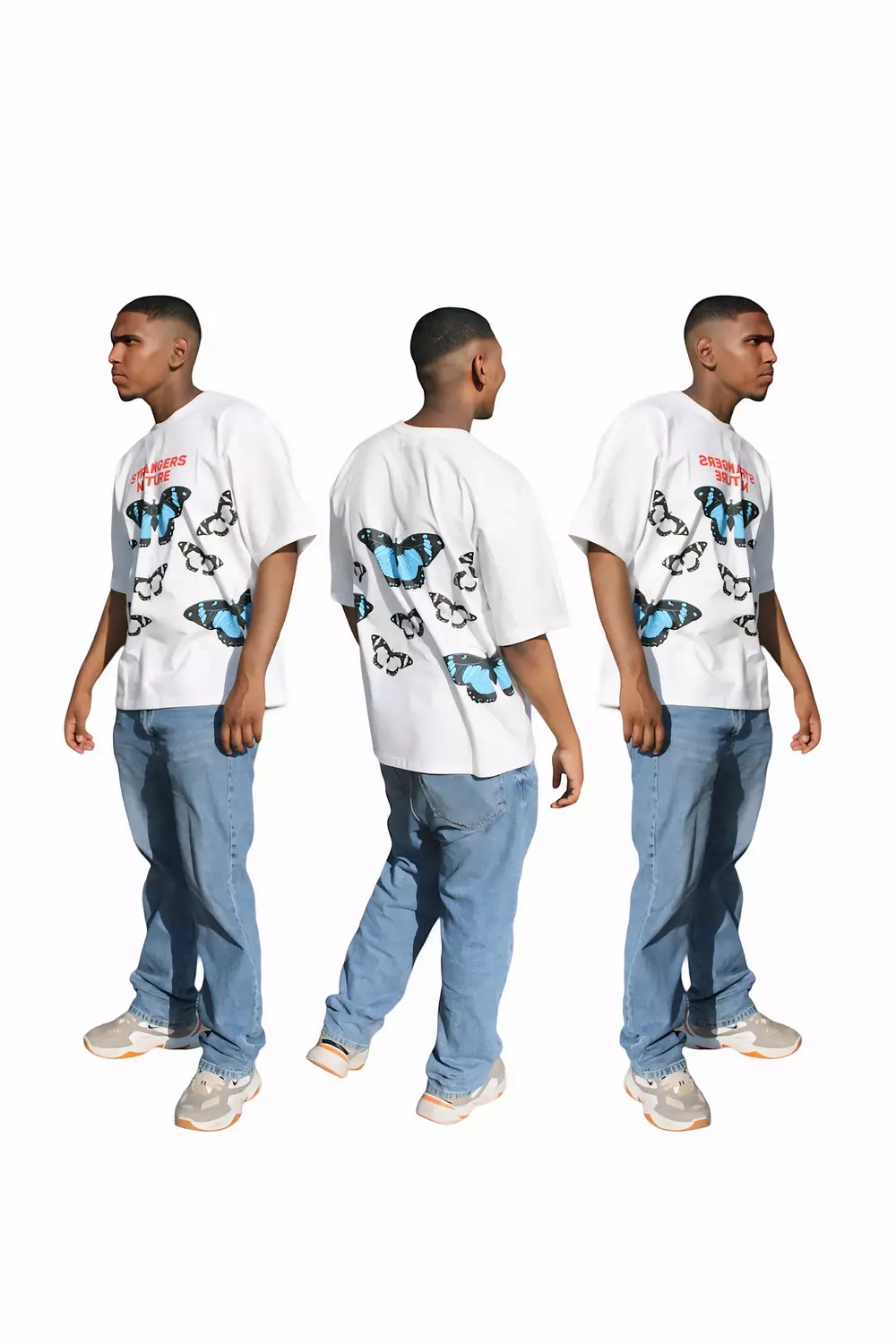 T-shirt with butterfly print hover image