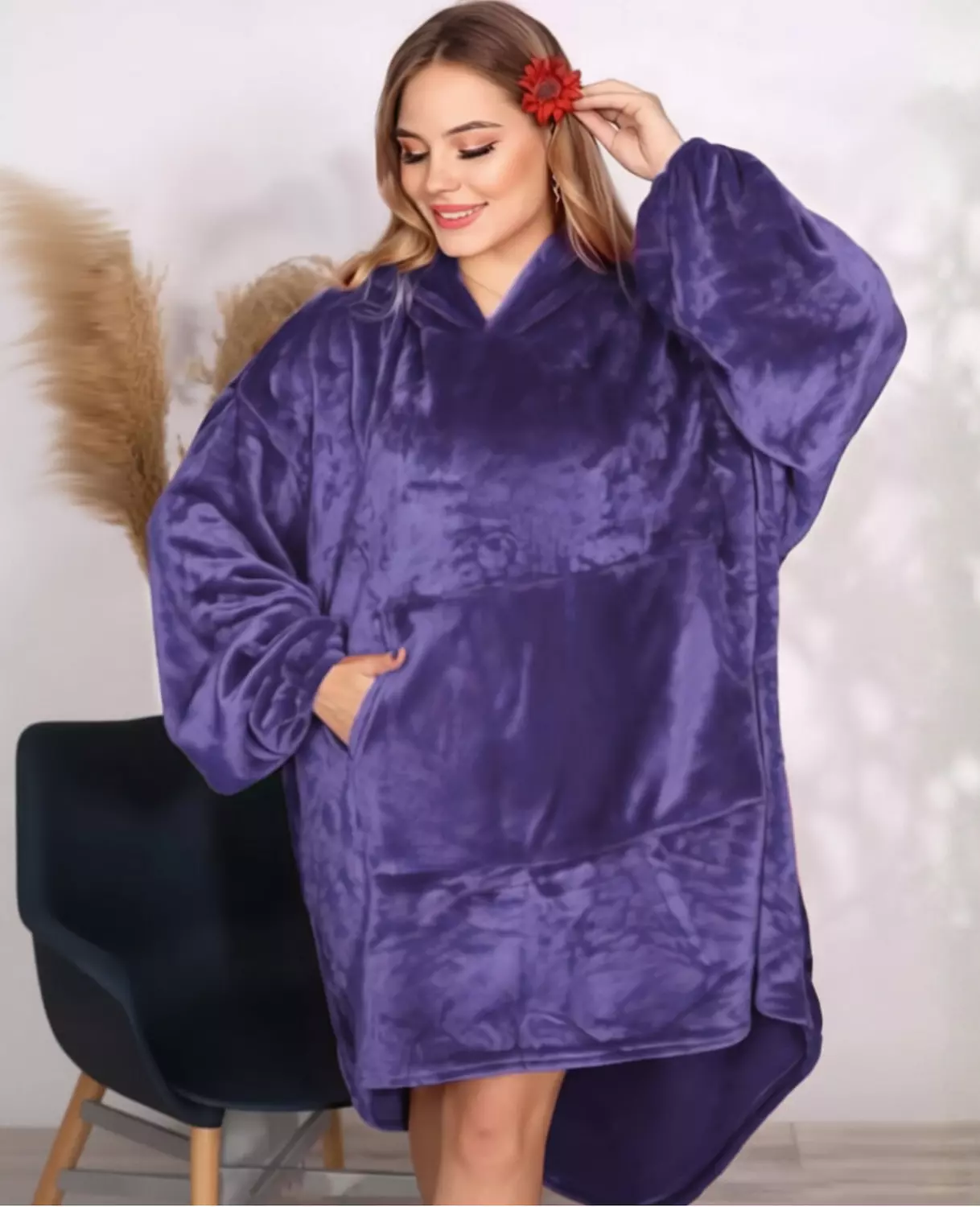 Oversized Velvet Blanket Hoodie 2