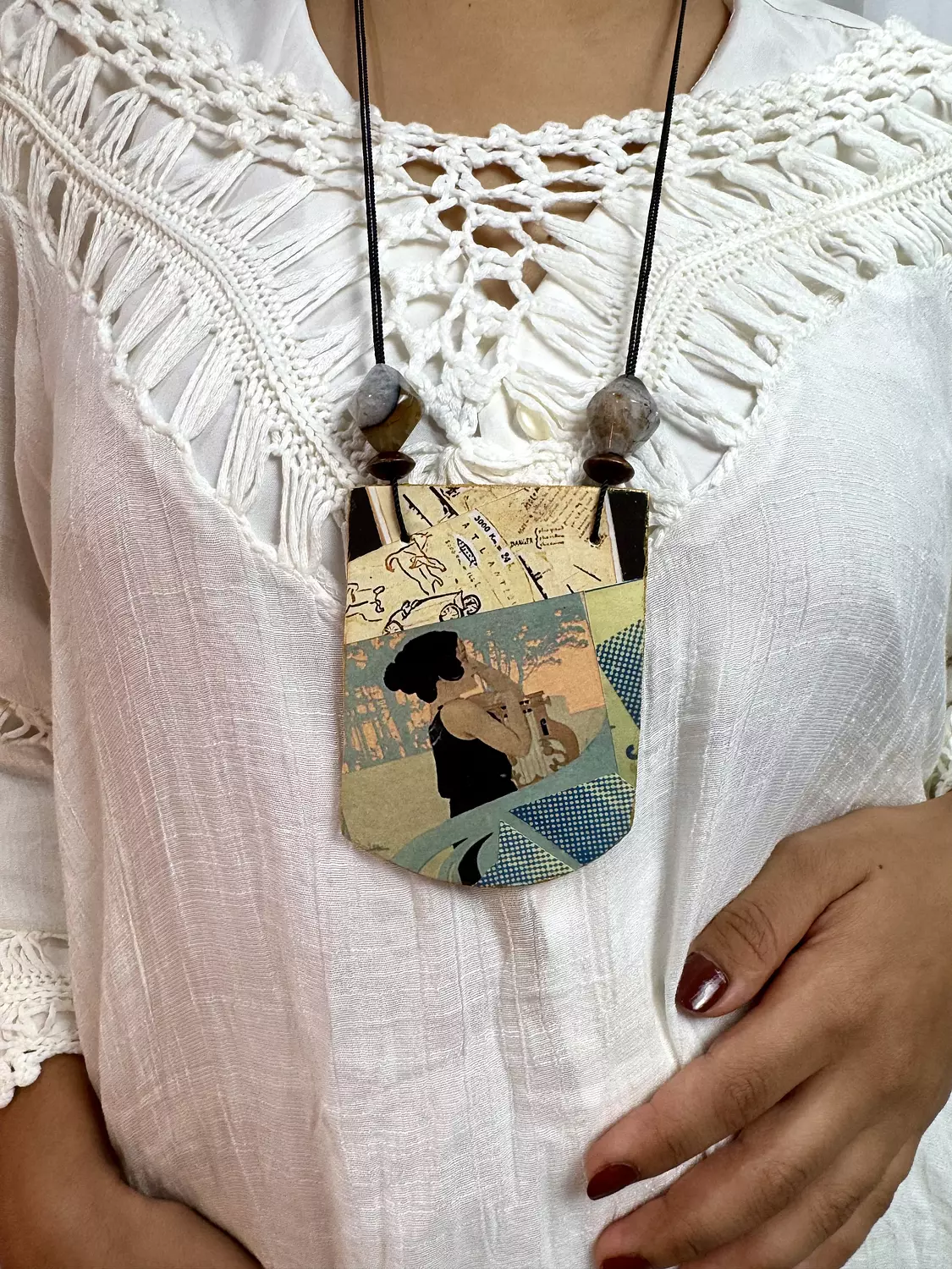 Mixed Media reversible necklace by R.A.Jewelry  image