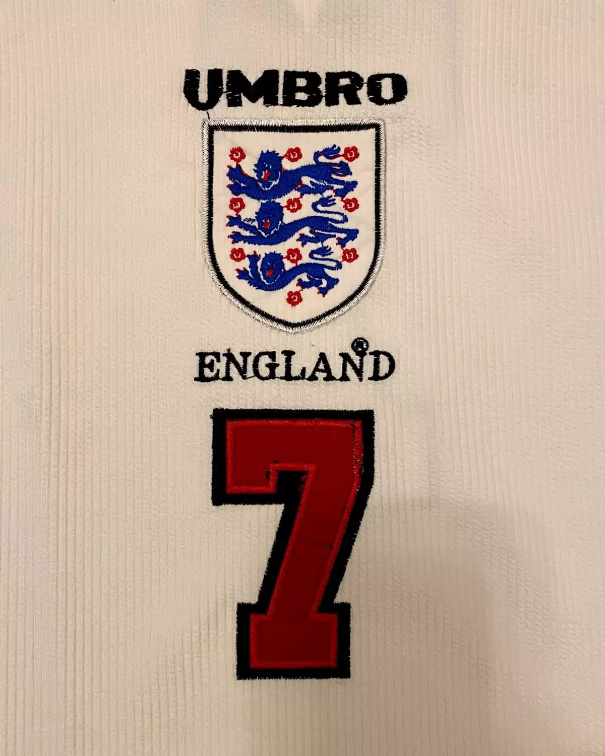 England 1998 Home Jersey - Long Sleeve 3