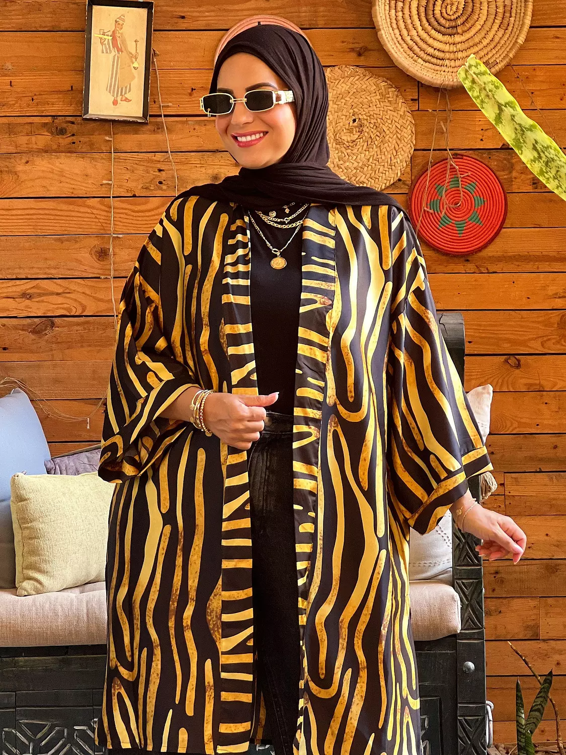 Zibra kimono - Yellow and Black hover image