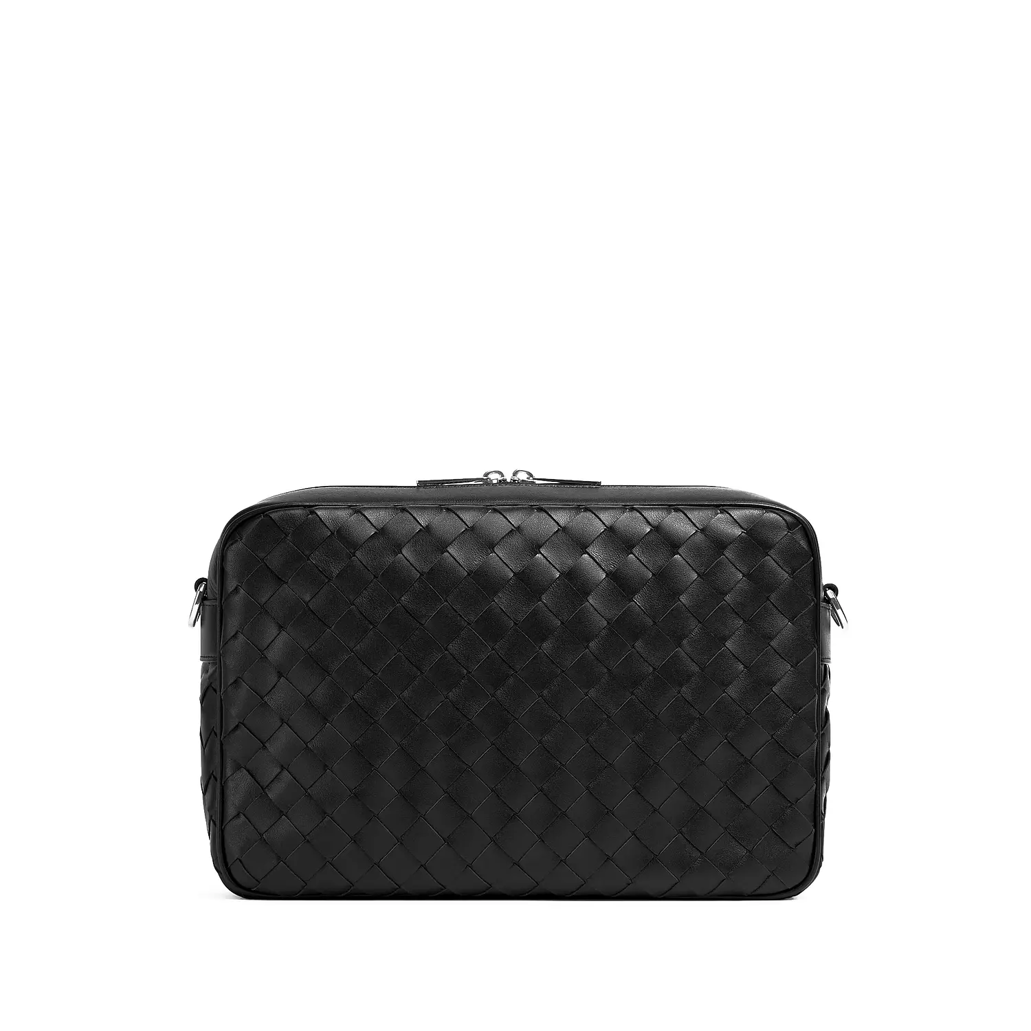 Bottega Veneta Intrecciato camera bag, a medium-sized men's black leather hover image