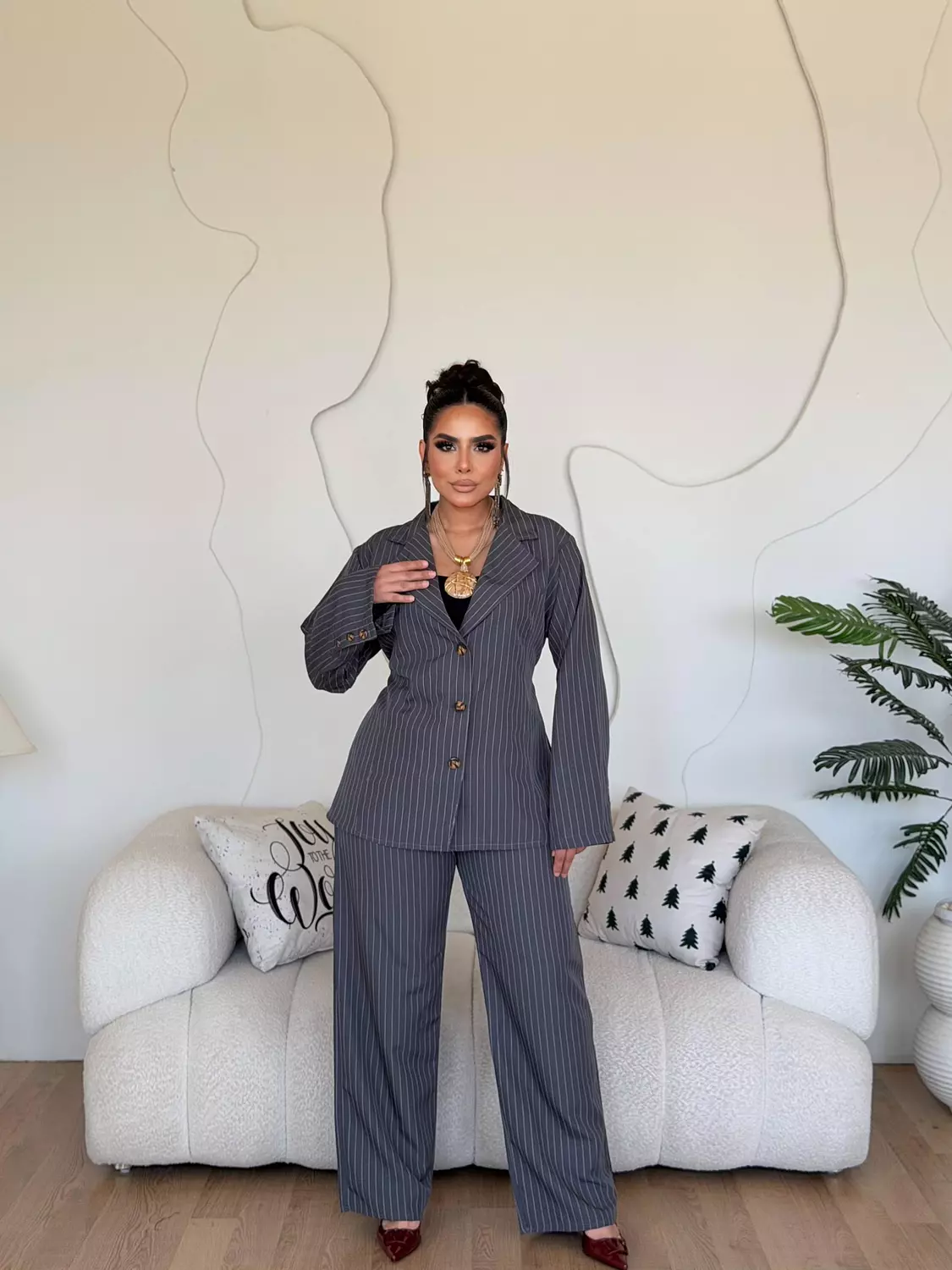 Axis Pinstripe Set In Grey image