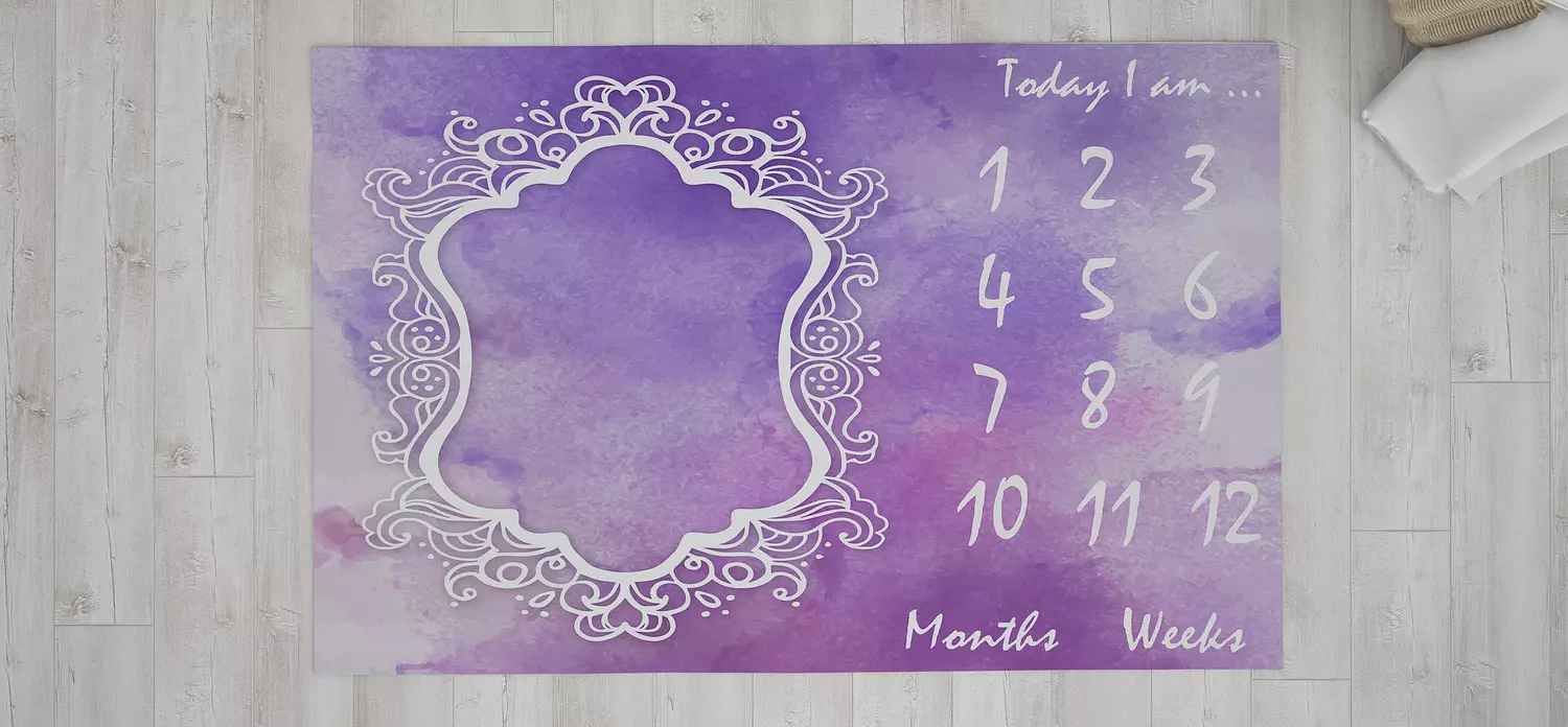 Milestone Blanket - Purple and White Design  