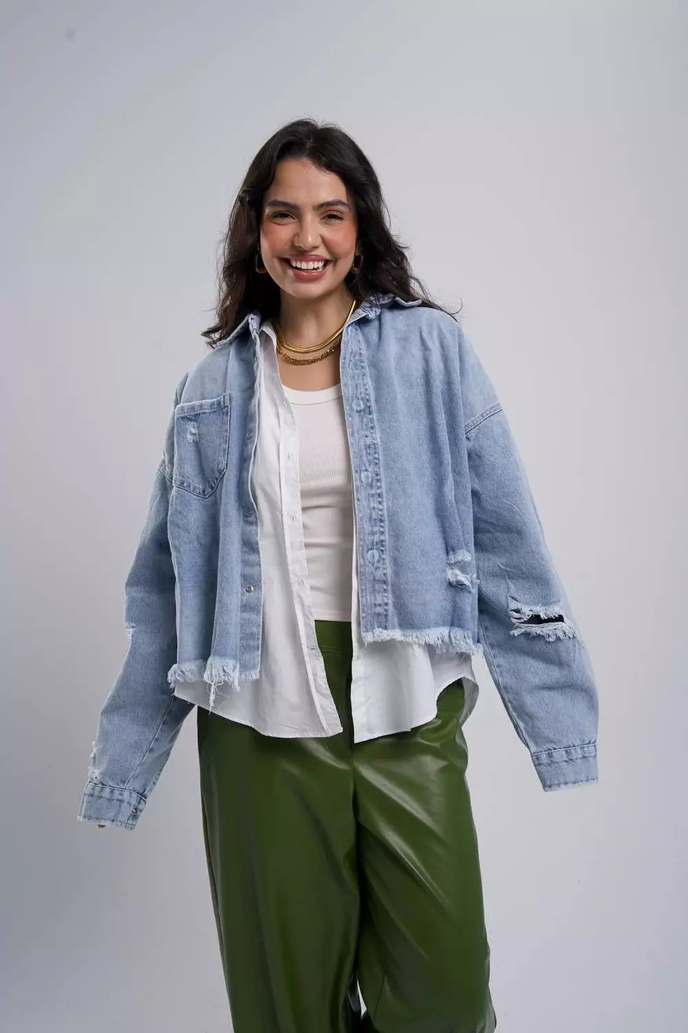 Cutting denim jacket image