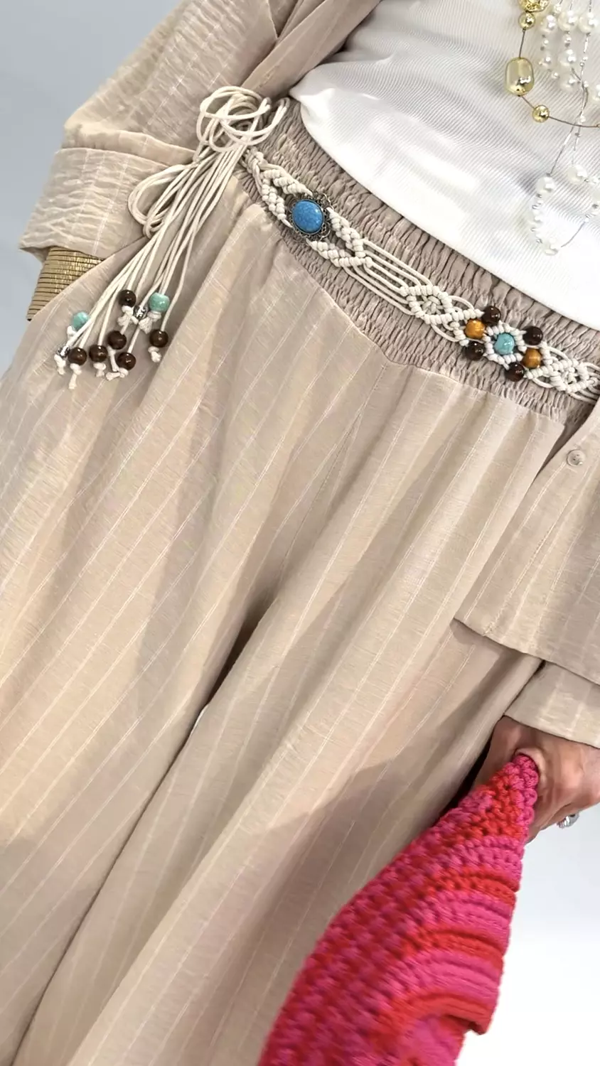 Summer Stripped Linen Set  (3142-1 / 546-4) 8