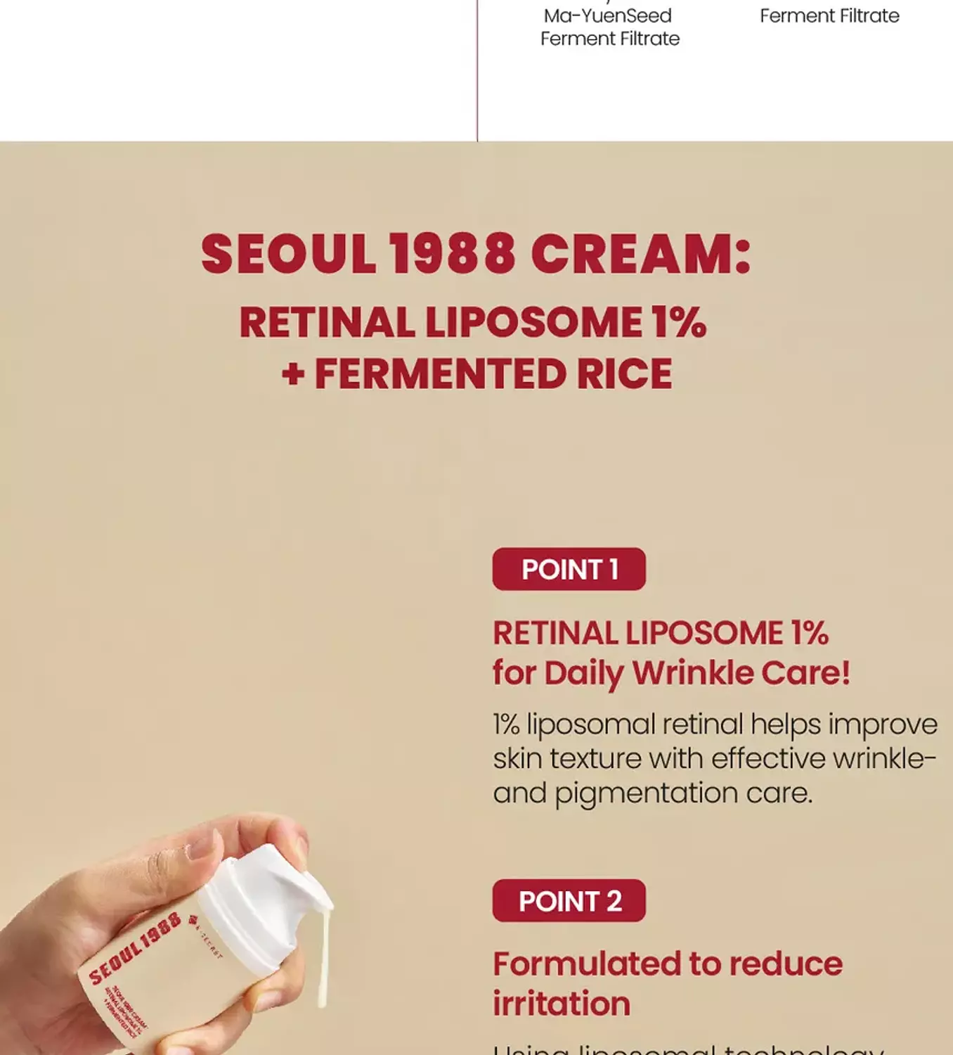 K-SECRET - SEOUL 1988 Cream : Retinal Liposome 1% + Fermented Rice 3